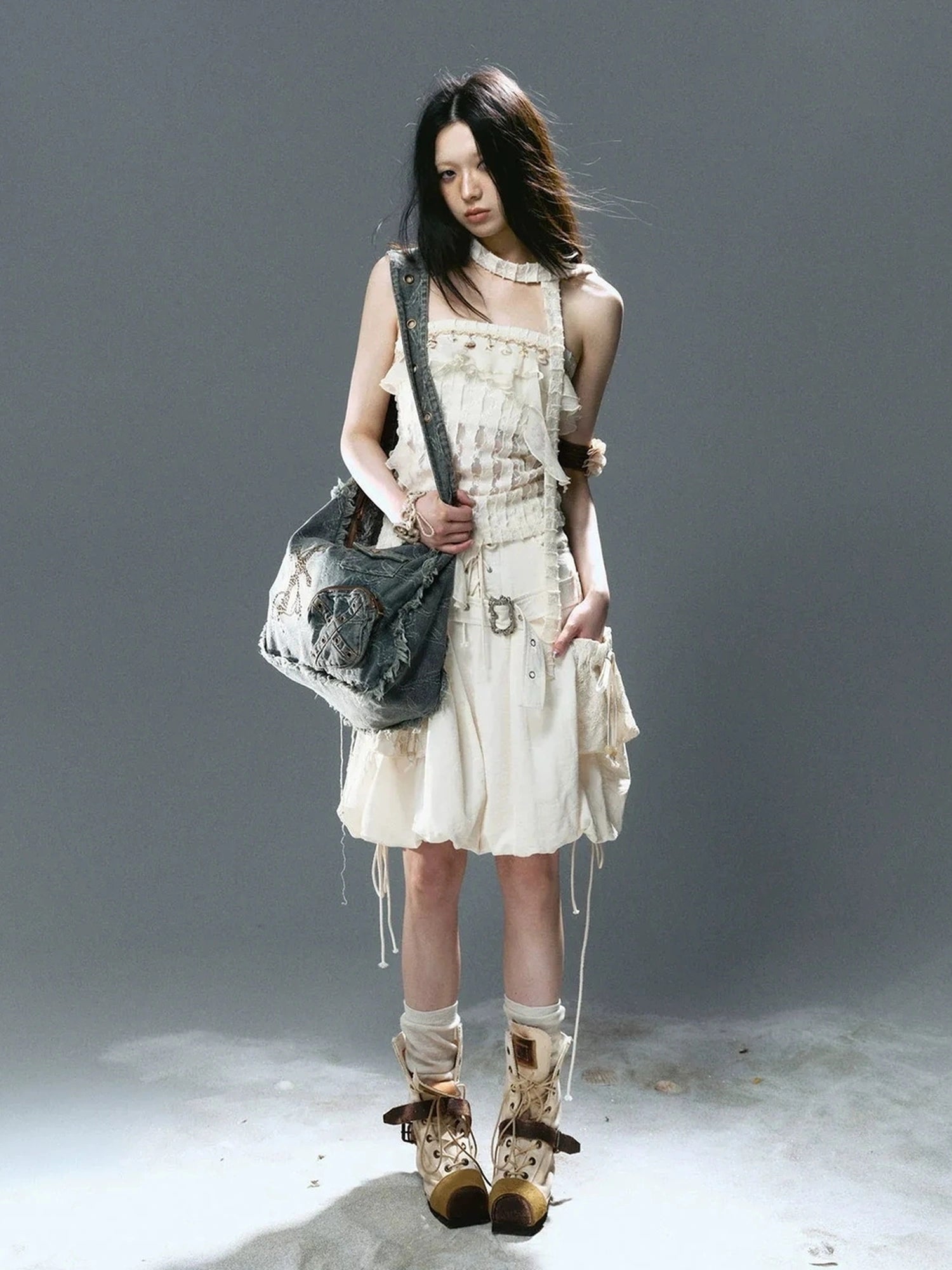 Chinese Clothing Cest Nous Update Washed Star Cross Messenger Bag