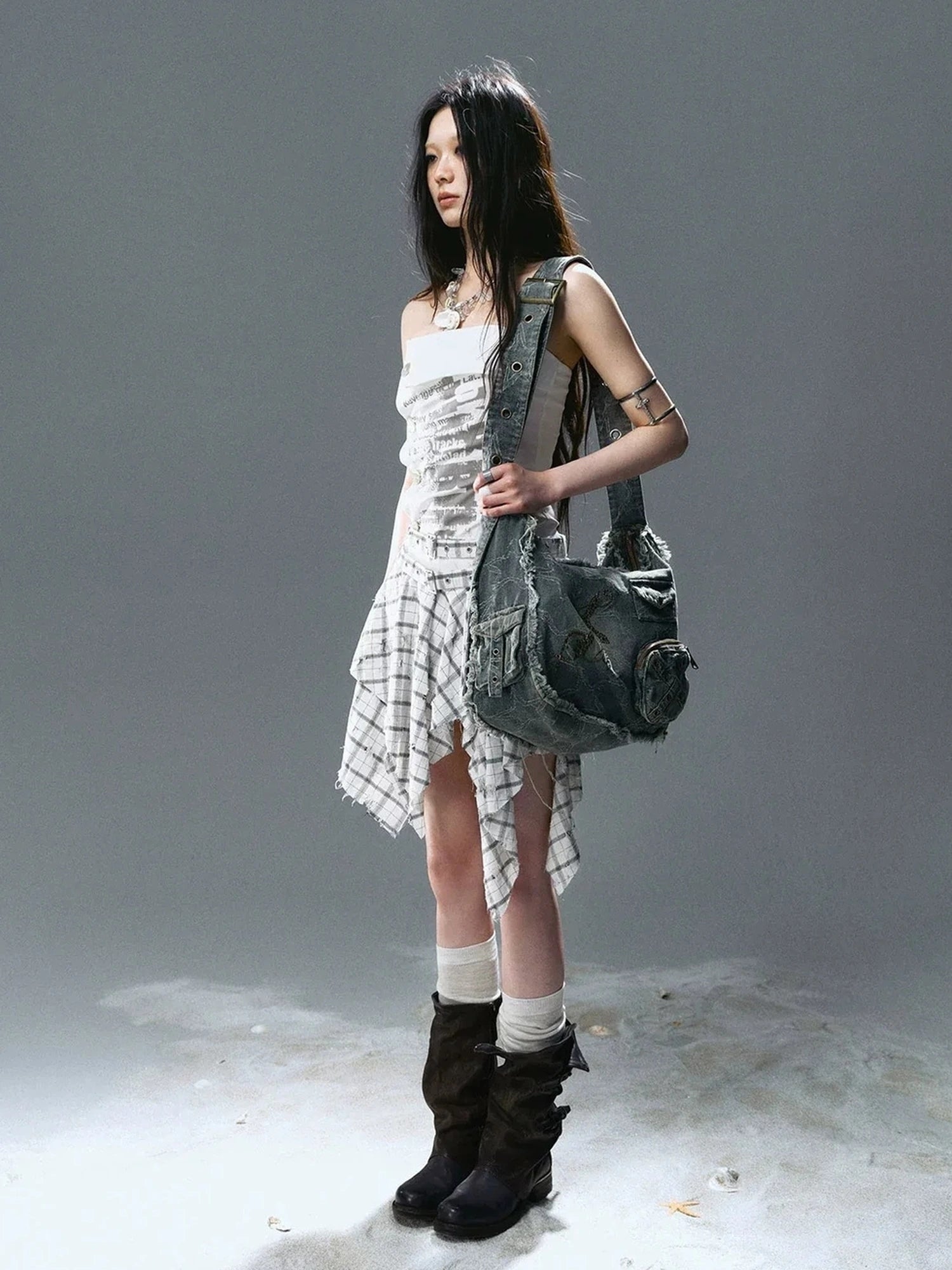 Chinese Clothing Cest Nous Update Washed Star Cross Messenger Bag