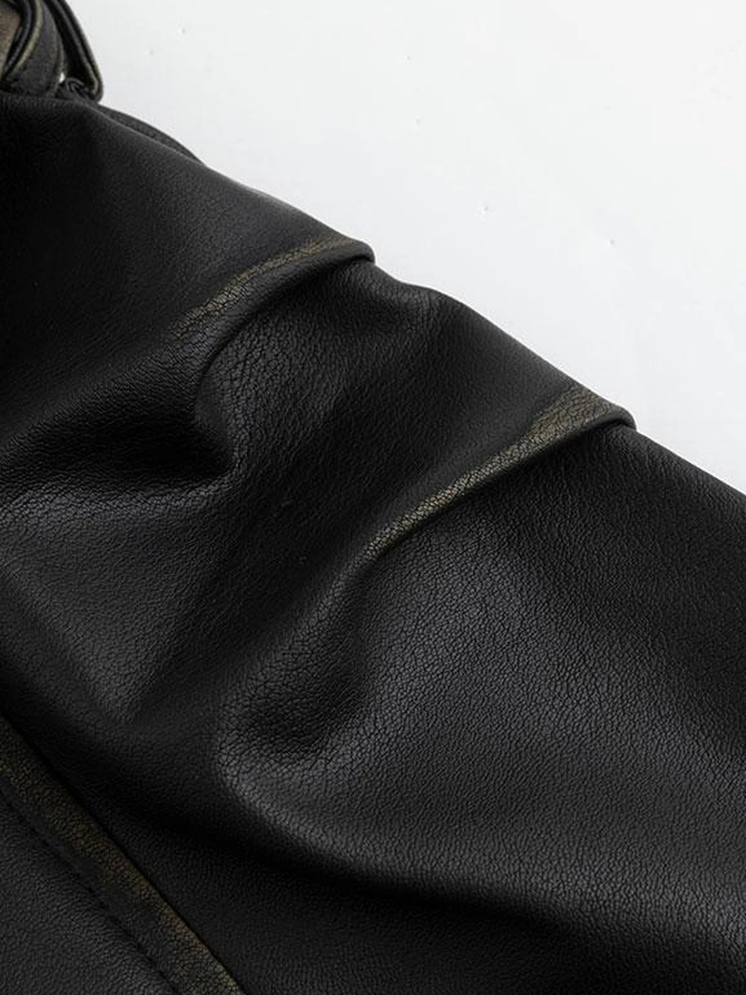 Vintage Buckle Leather Leggings Warm