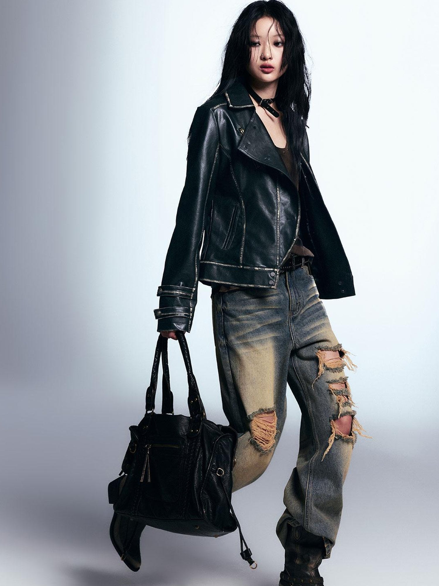 Cest Nous Vintage Distressed Relaxed Denim Jeans