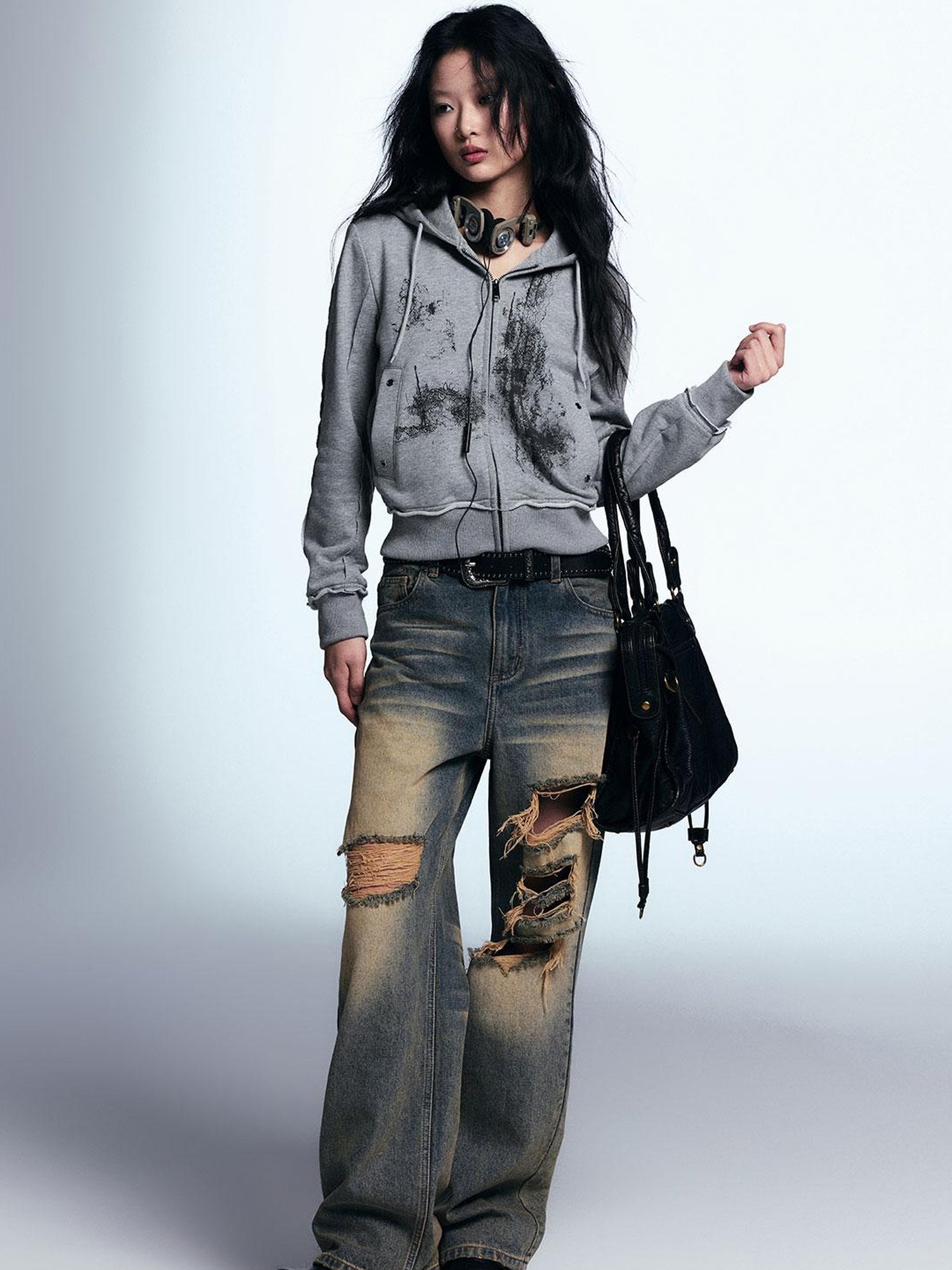 Cest Nous Vintage Distressed Relaxed Denim Jeans