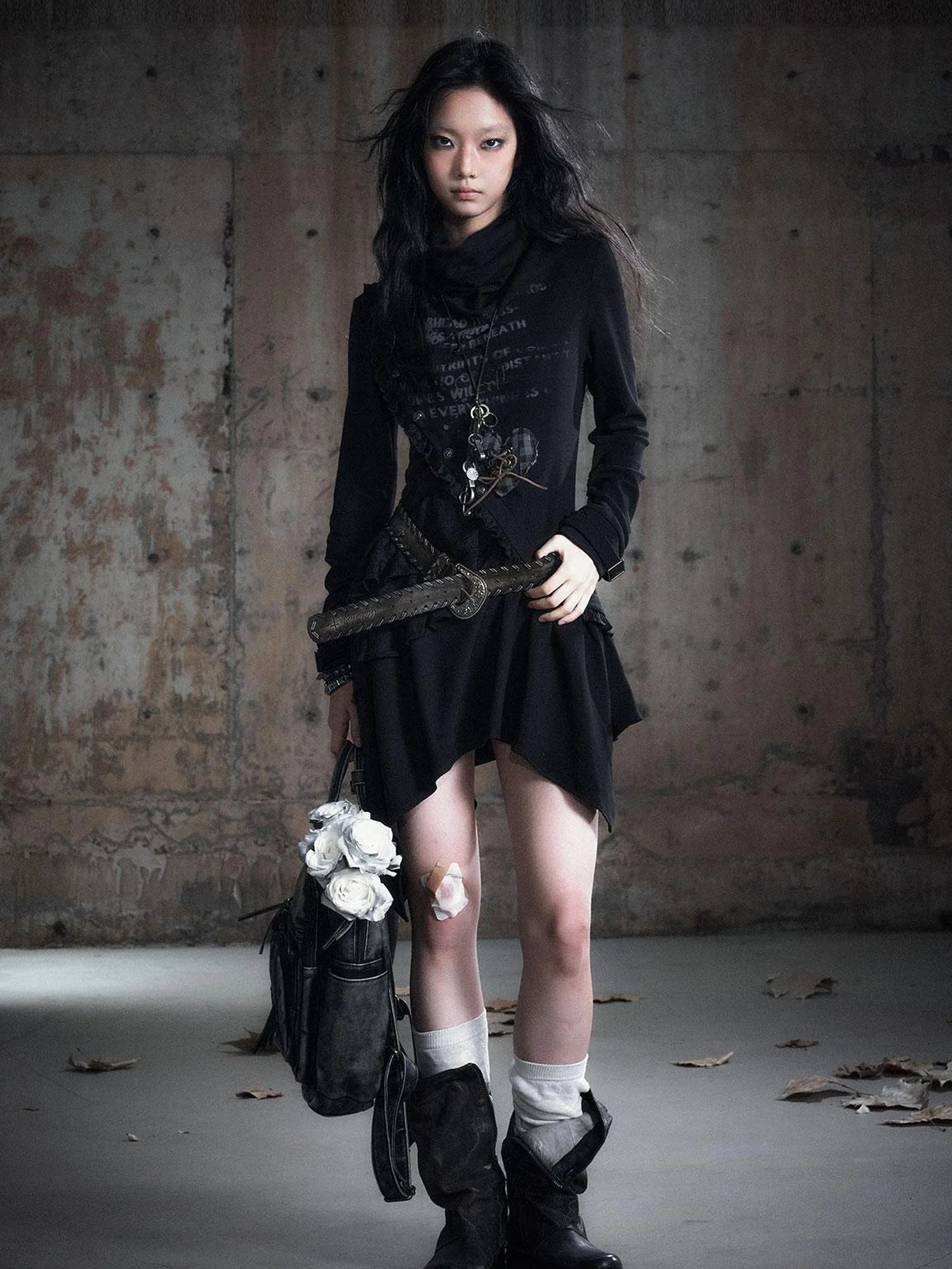 Vintage Rope Woven Distressed Belt With Ornate Buckle