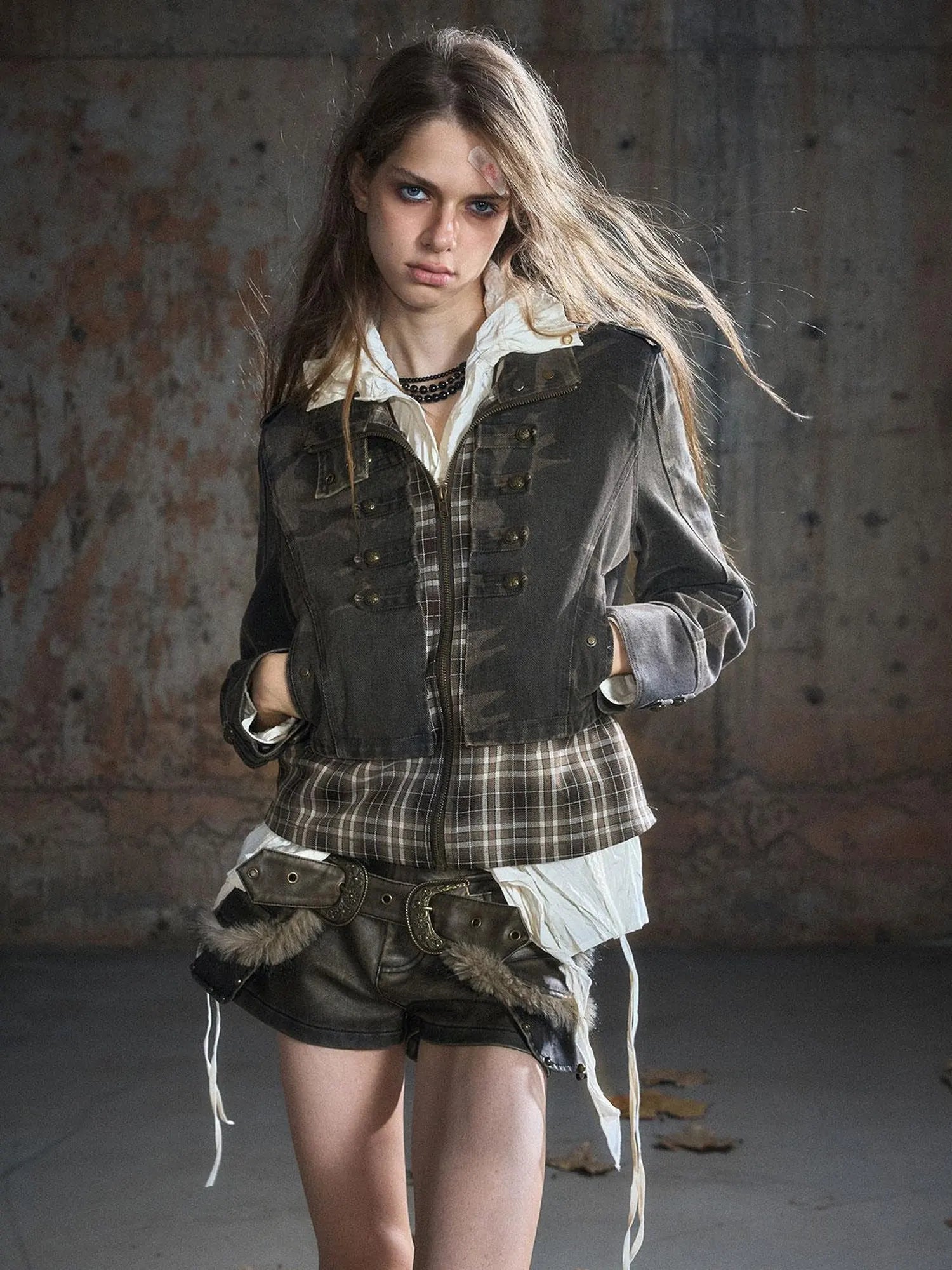 Vintage Washed Camo Cropped Jacket