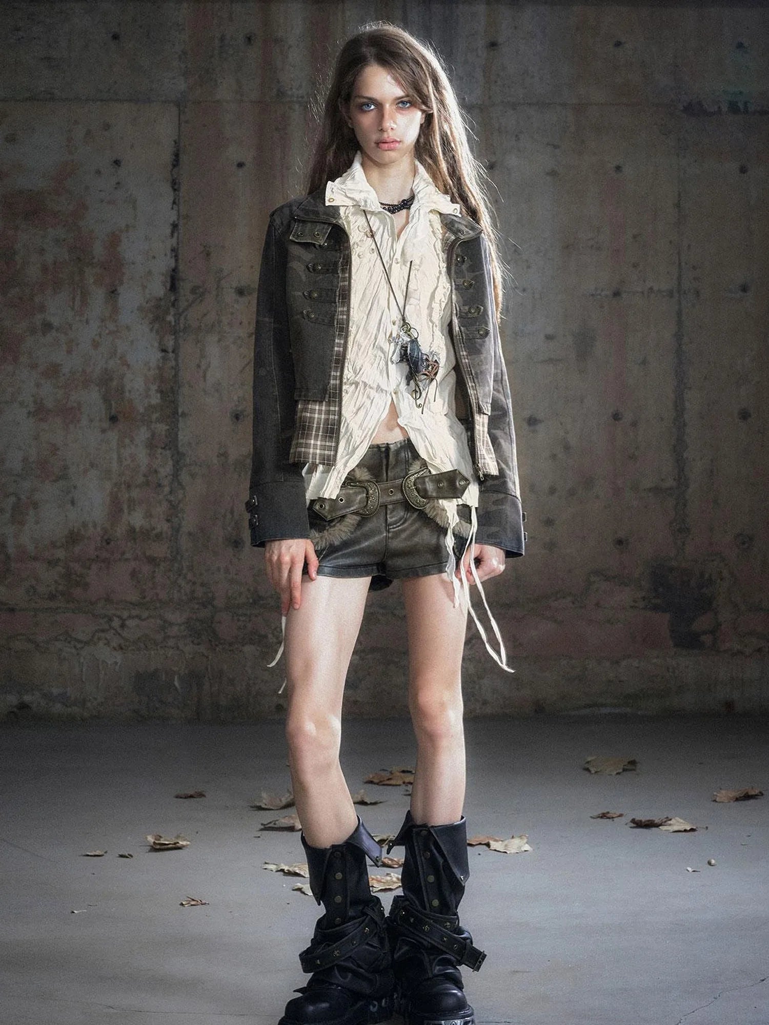 Vintage Washed Camo Cropped Jacket