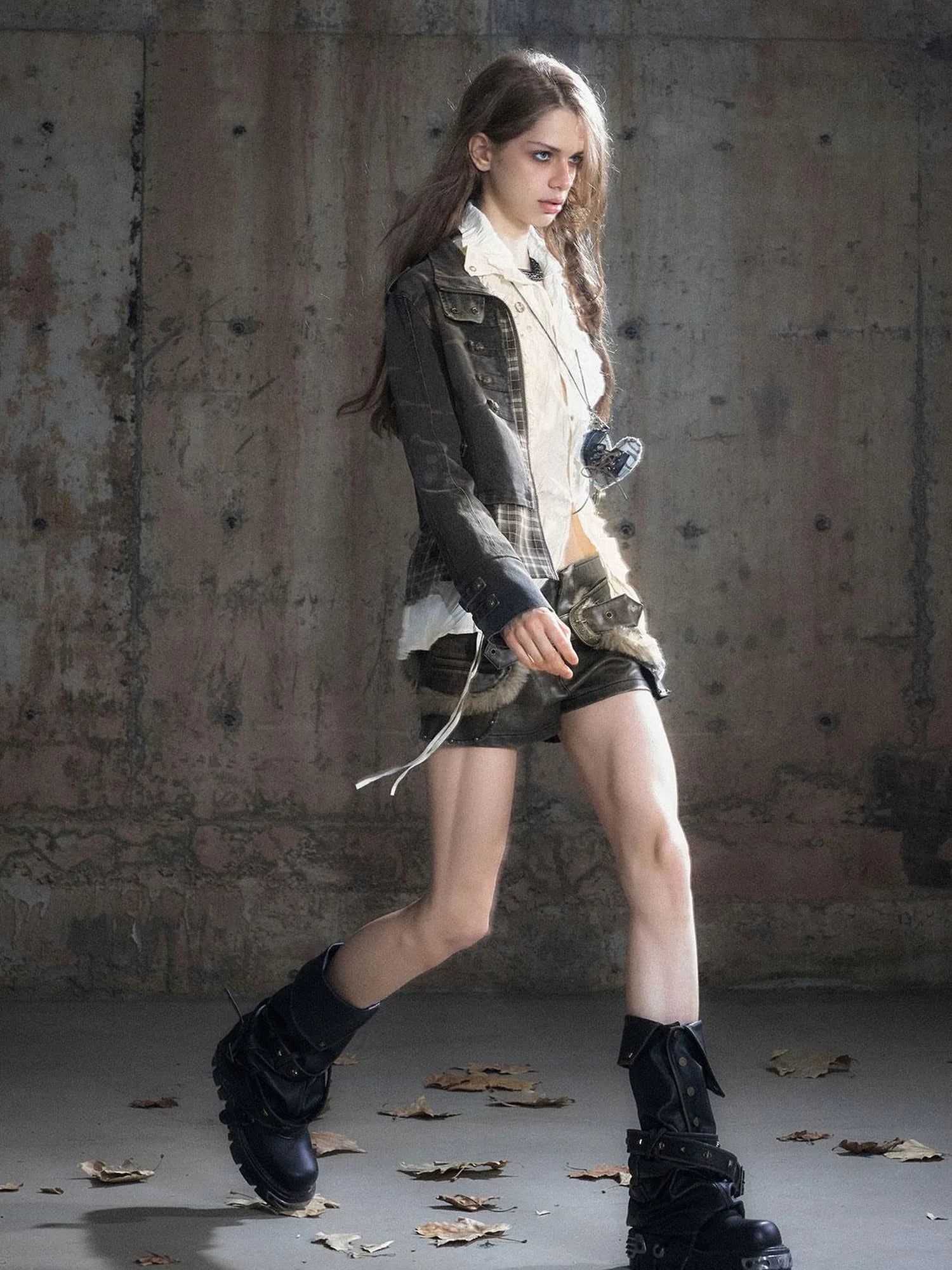 Vintage Washed Camo Cropped Jacket