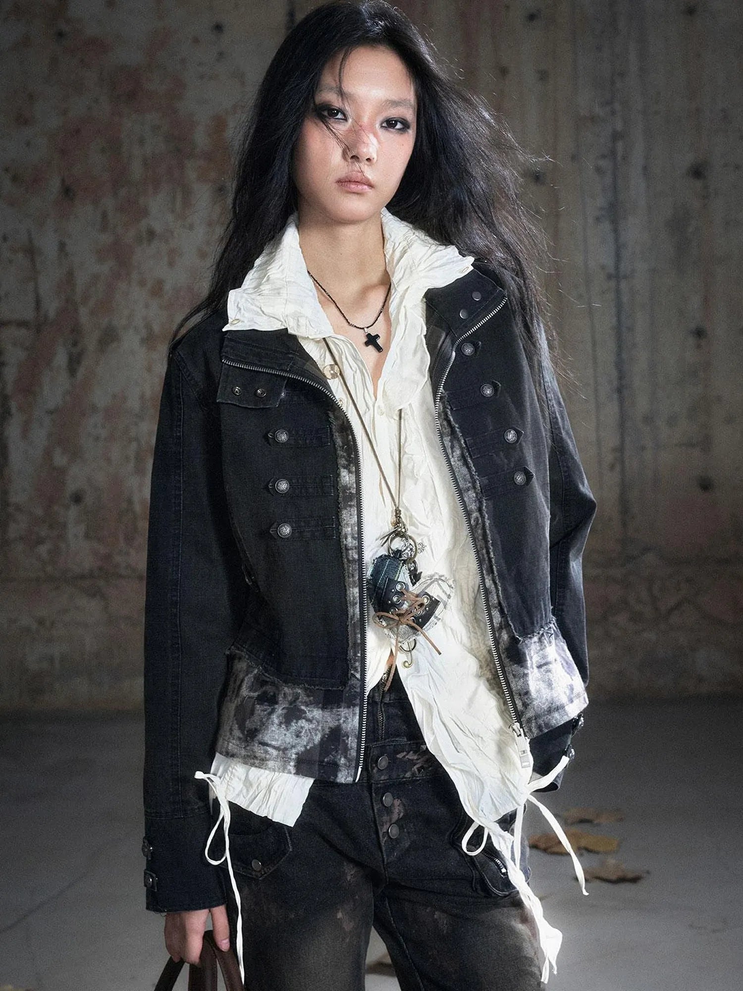 Vintage Washed Camo Cropped Jacket