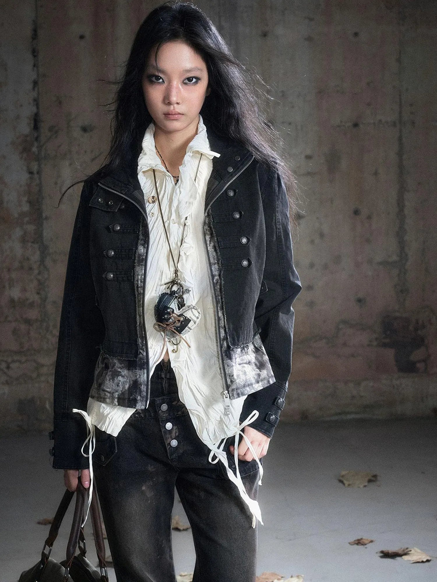 Vintage Washed Camo Cropped Jacket