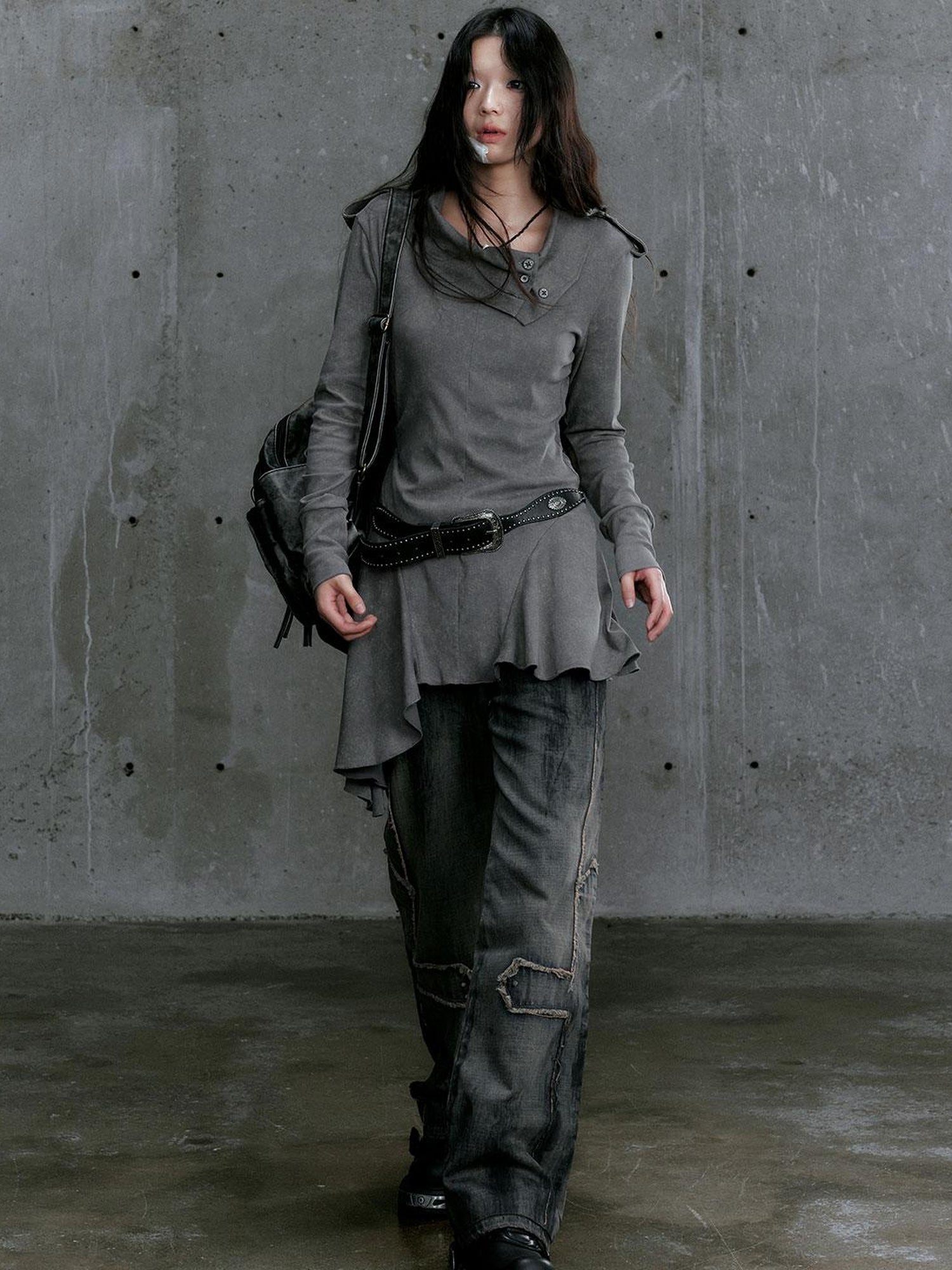 Update Cest Nous Wandering Poetess Stacked Neck Slim Long Sleeve Tee