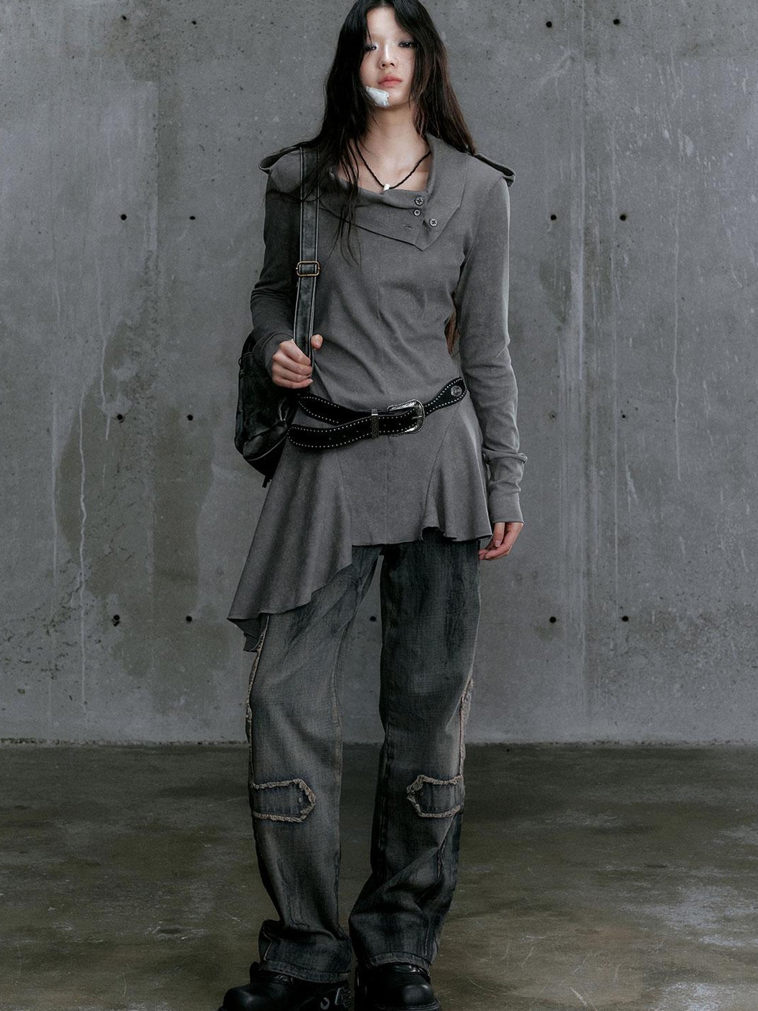 Update Cest Nous Wandering Poetess Stacked Neck Slim Long Sleeve Tee