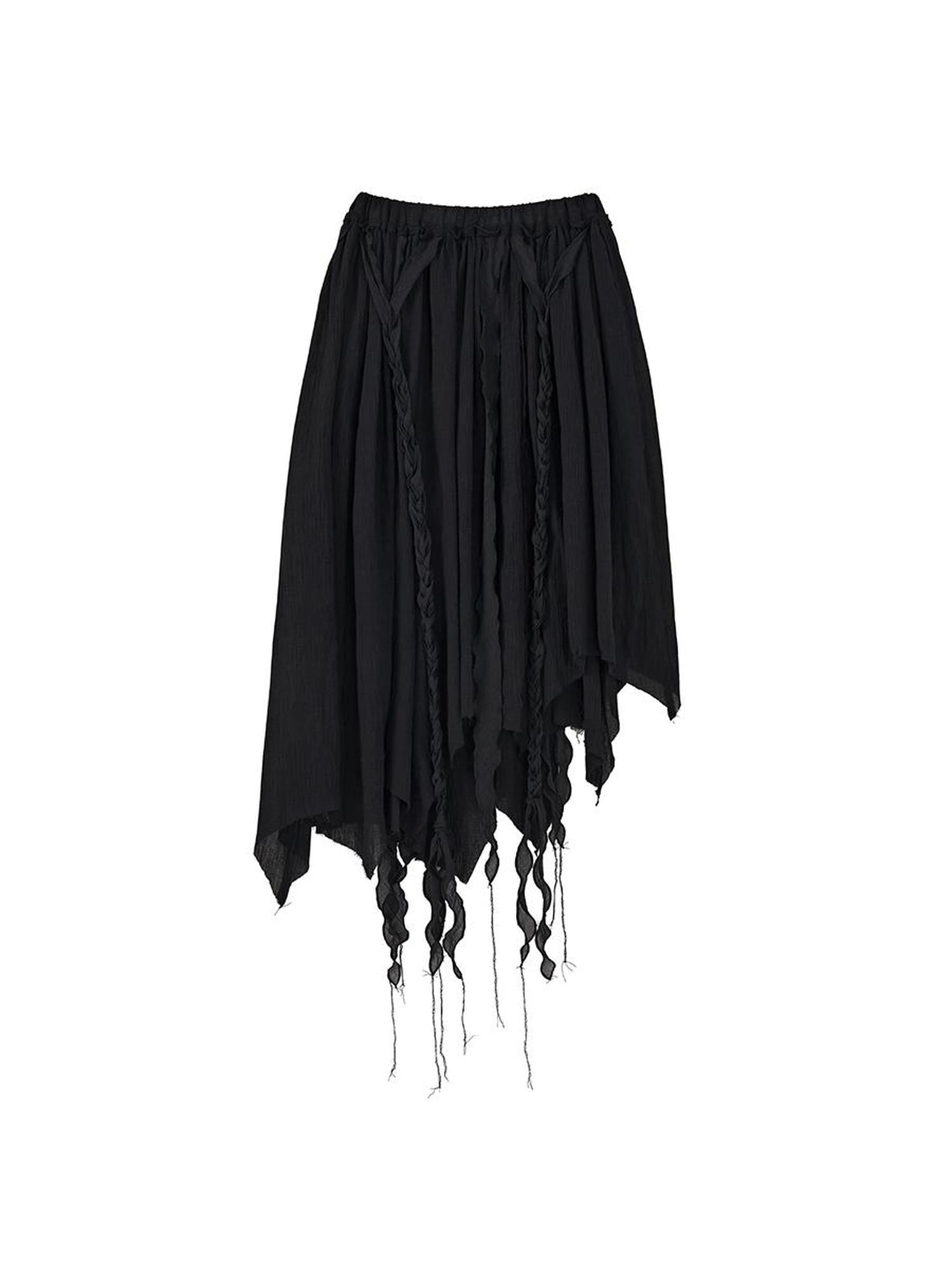 Cest Nous Wilderness Black Asymmetrical Maxi Dress