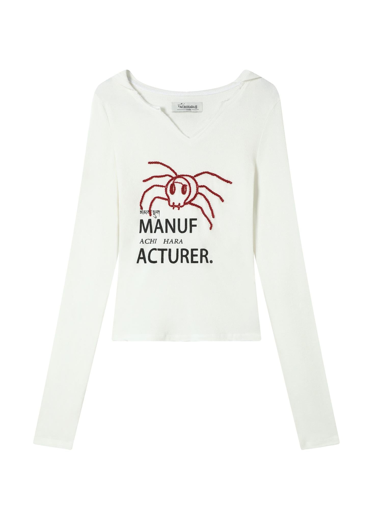 Achihara Chaos Spider Knit Tee V-Neck T-Shirt Long-Sleeve