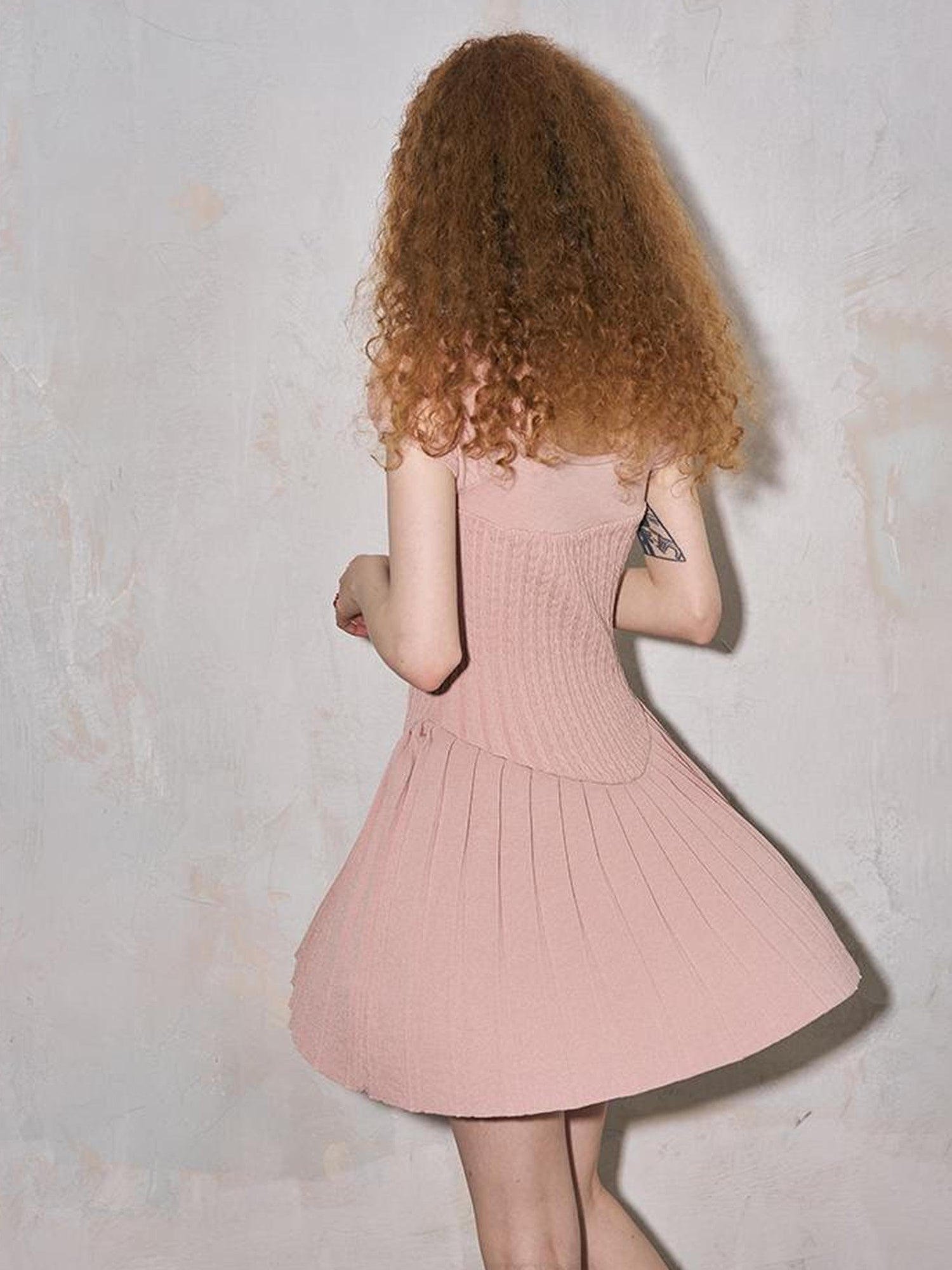 DIDDI MODA Chic Knit Halter Neck Mini Dress With Bow Detail