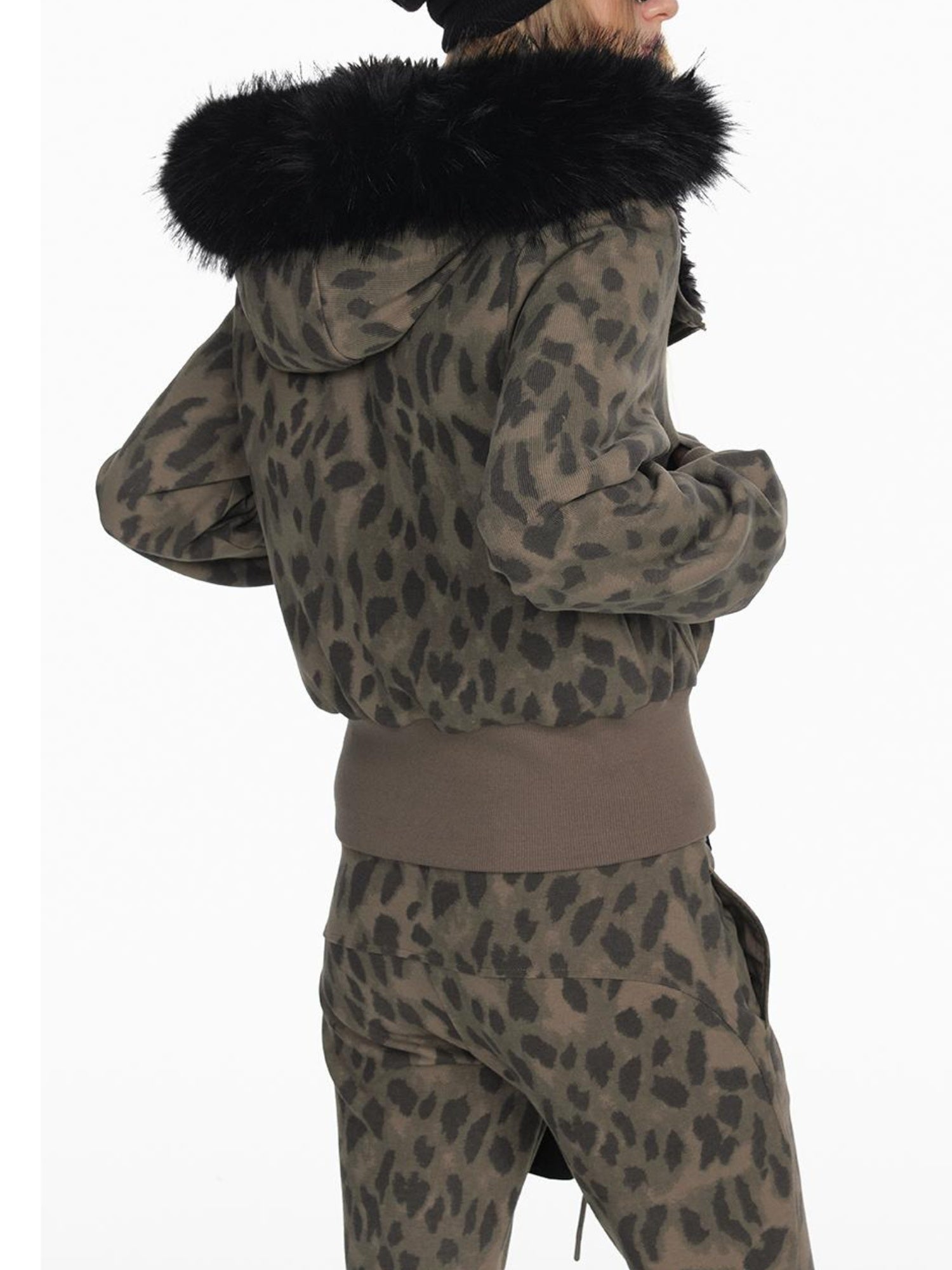 STRIKE A POSE Chic Leopard Print Hoodie & Pants Set Slim Fit Casual Outfit