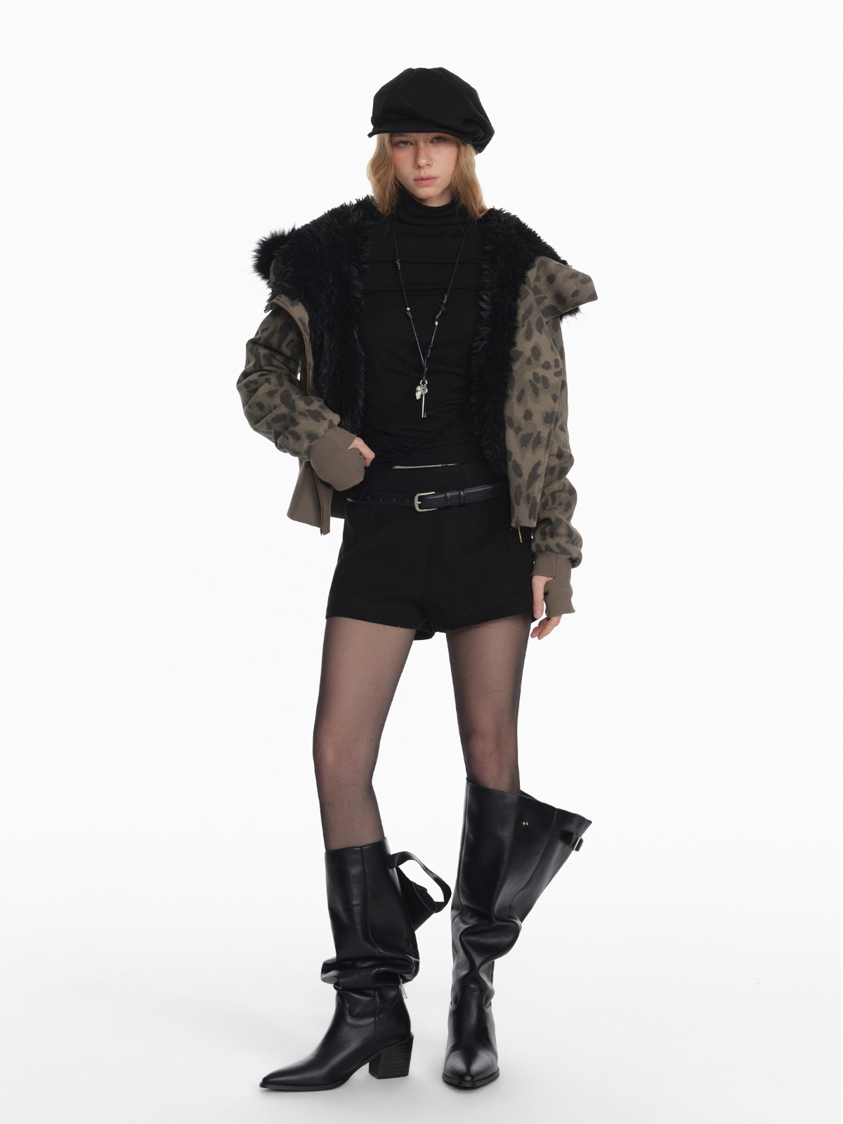STRIKE A POSE Chic Leopard Print Hoodie & Pants Set Slim Fit Casual Outfit