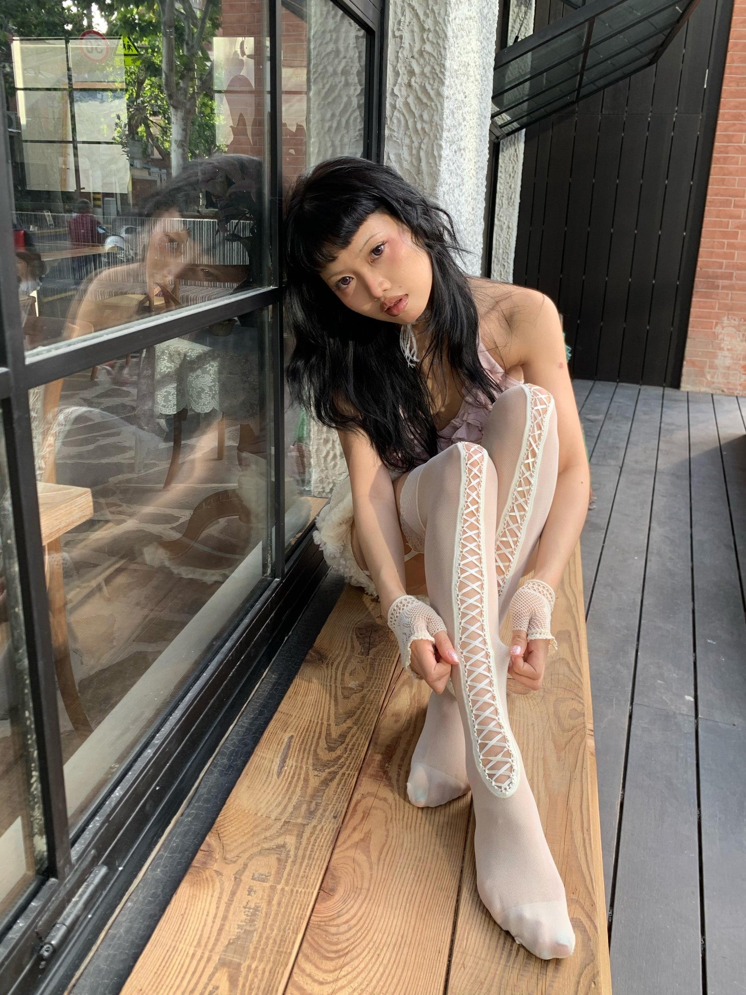 Chipchipshop Beige Ultra Dense Textured Reinforced Suspender Women&