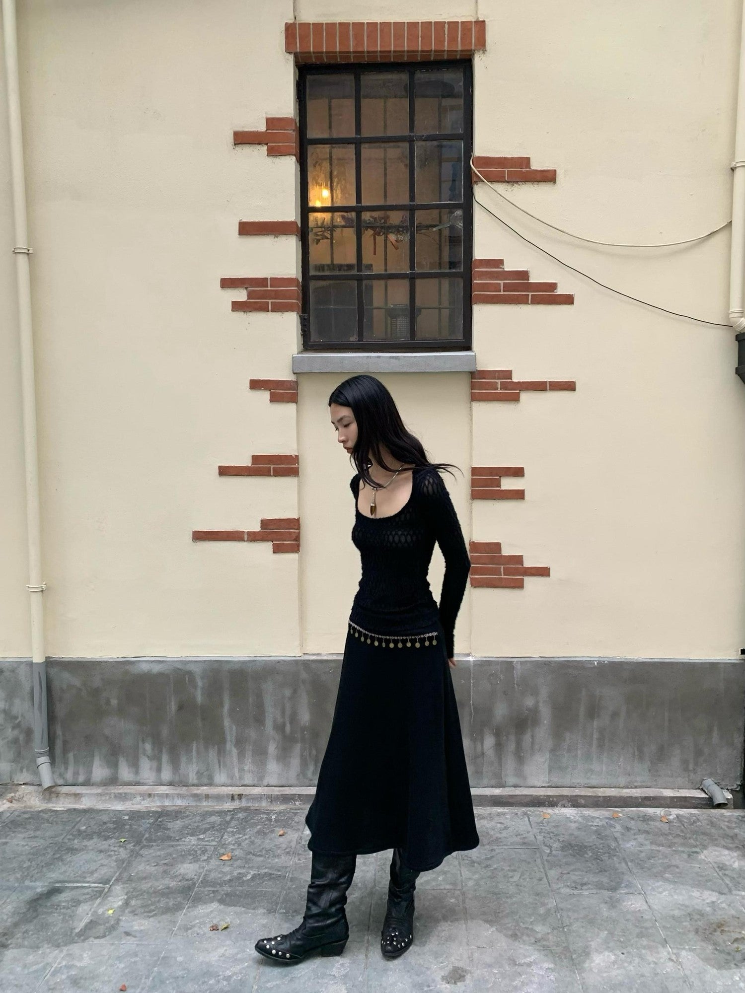 Chipchipshop Black Large Neckline Check Women&