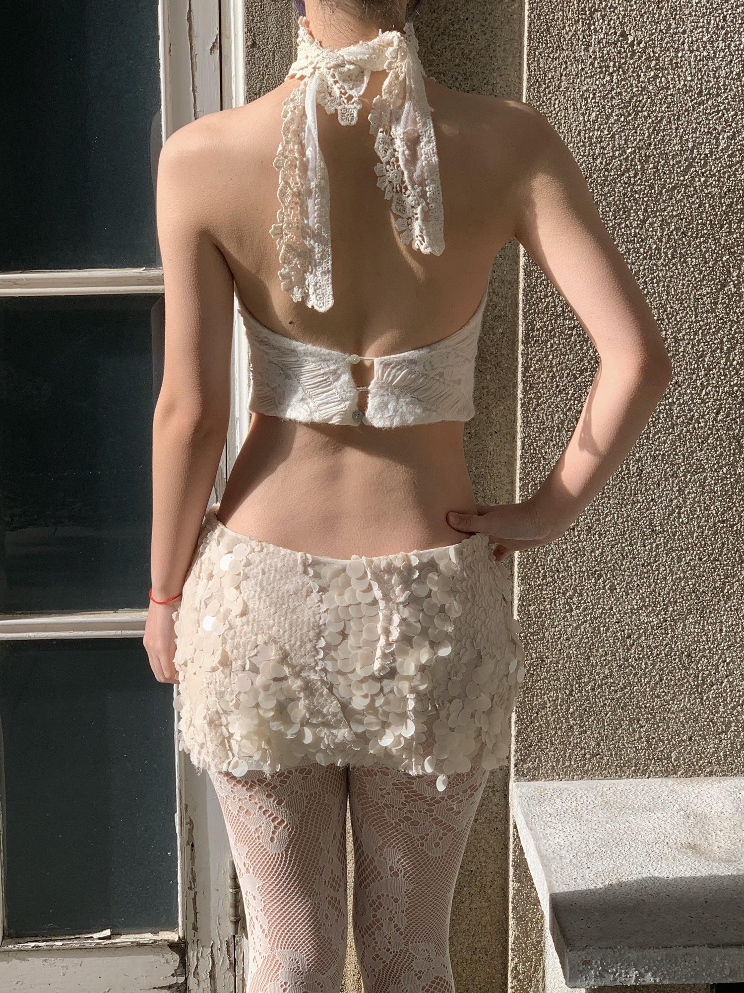 Chipchipshop Cream Intricate Lace Dudou Style Women&