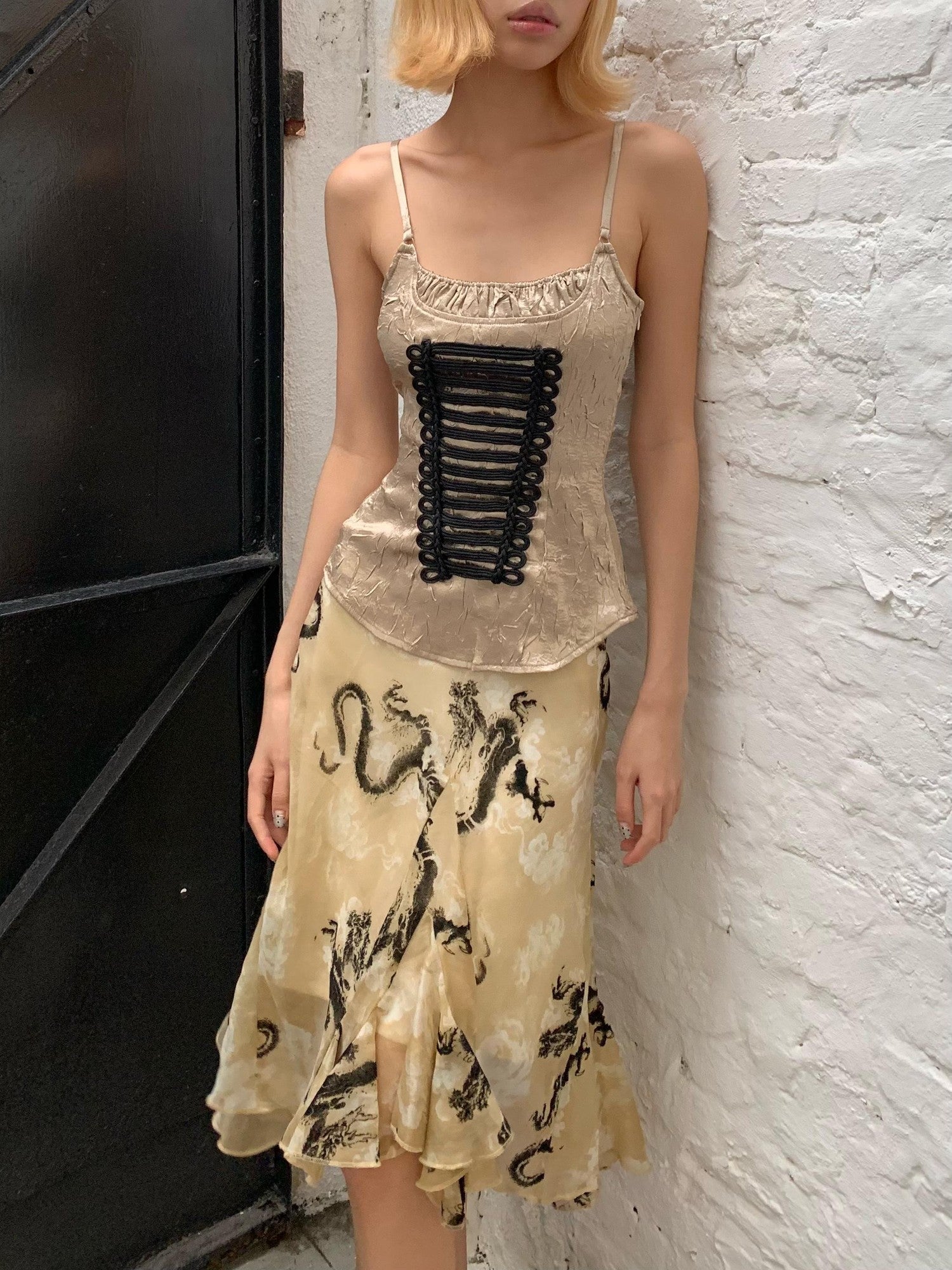 Chipchipshop Gold Pleated Napoleon Backless Women&