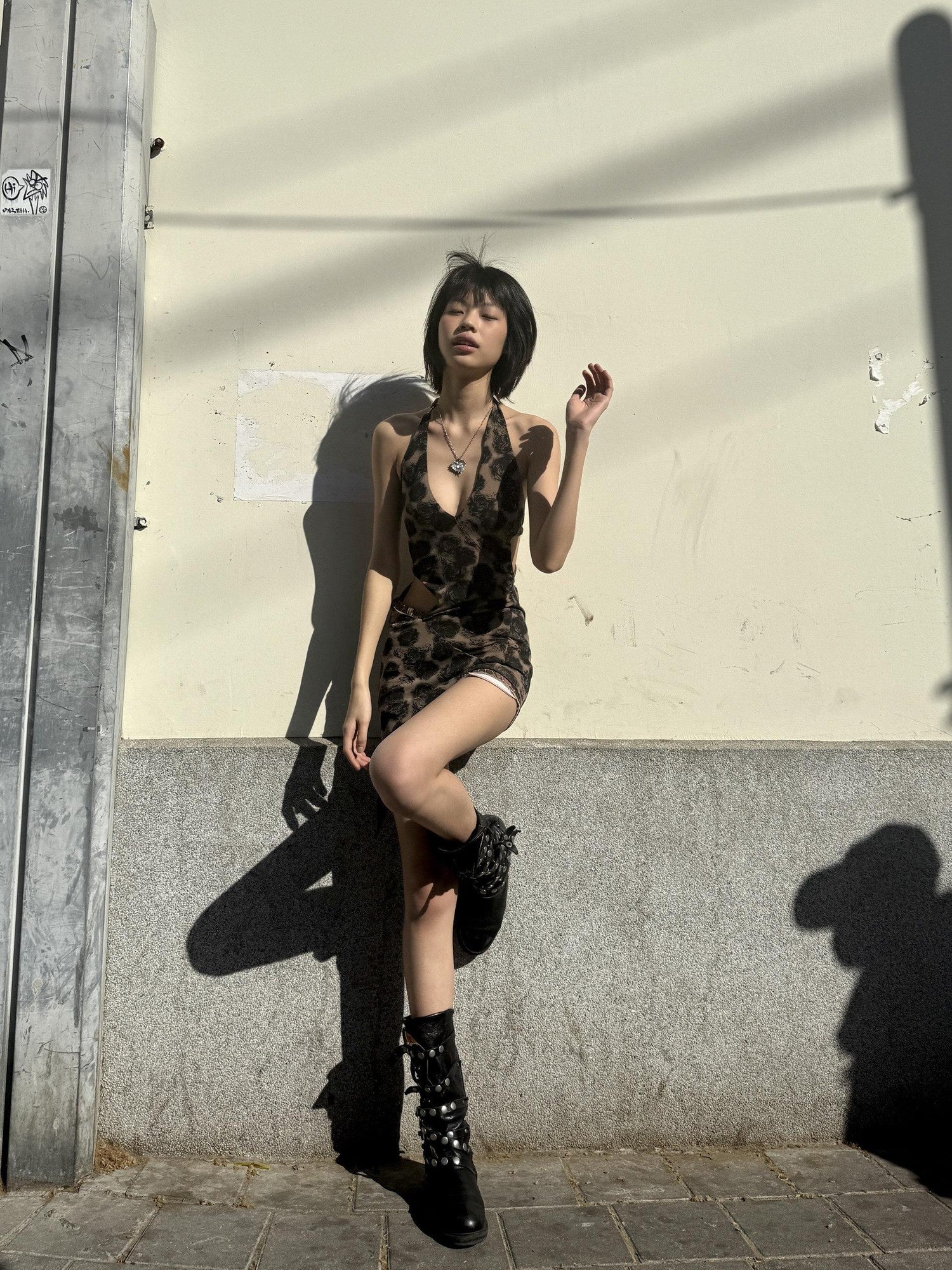 Chipchipshop Leopard Print V-neck High Waist Bodycon Stretch Women&