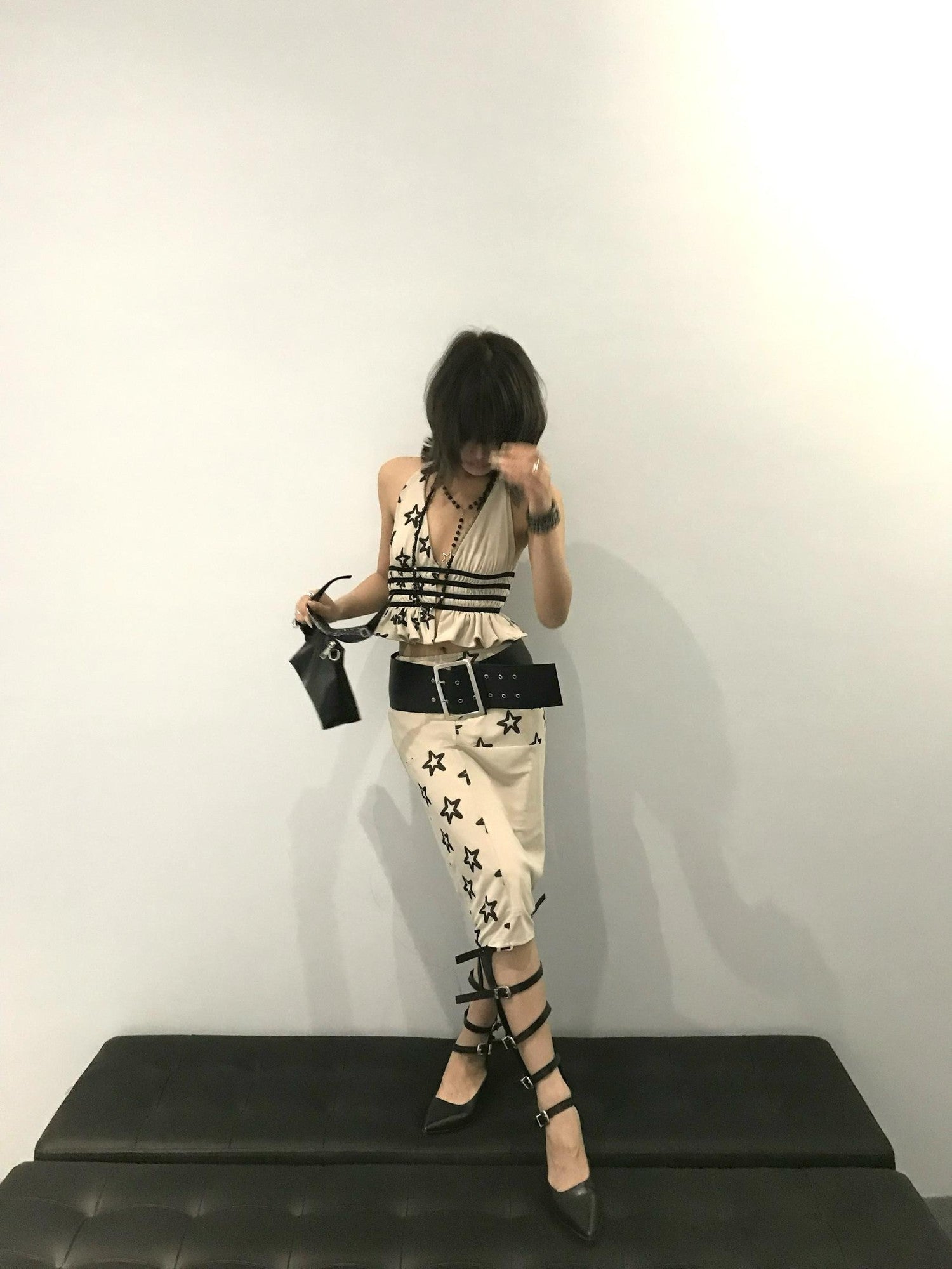Chipchipshop Light Gray Star Halter H Silhouette Women&
