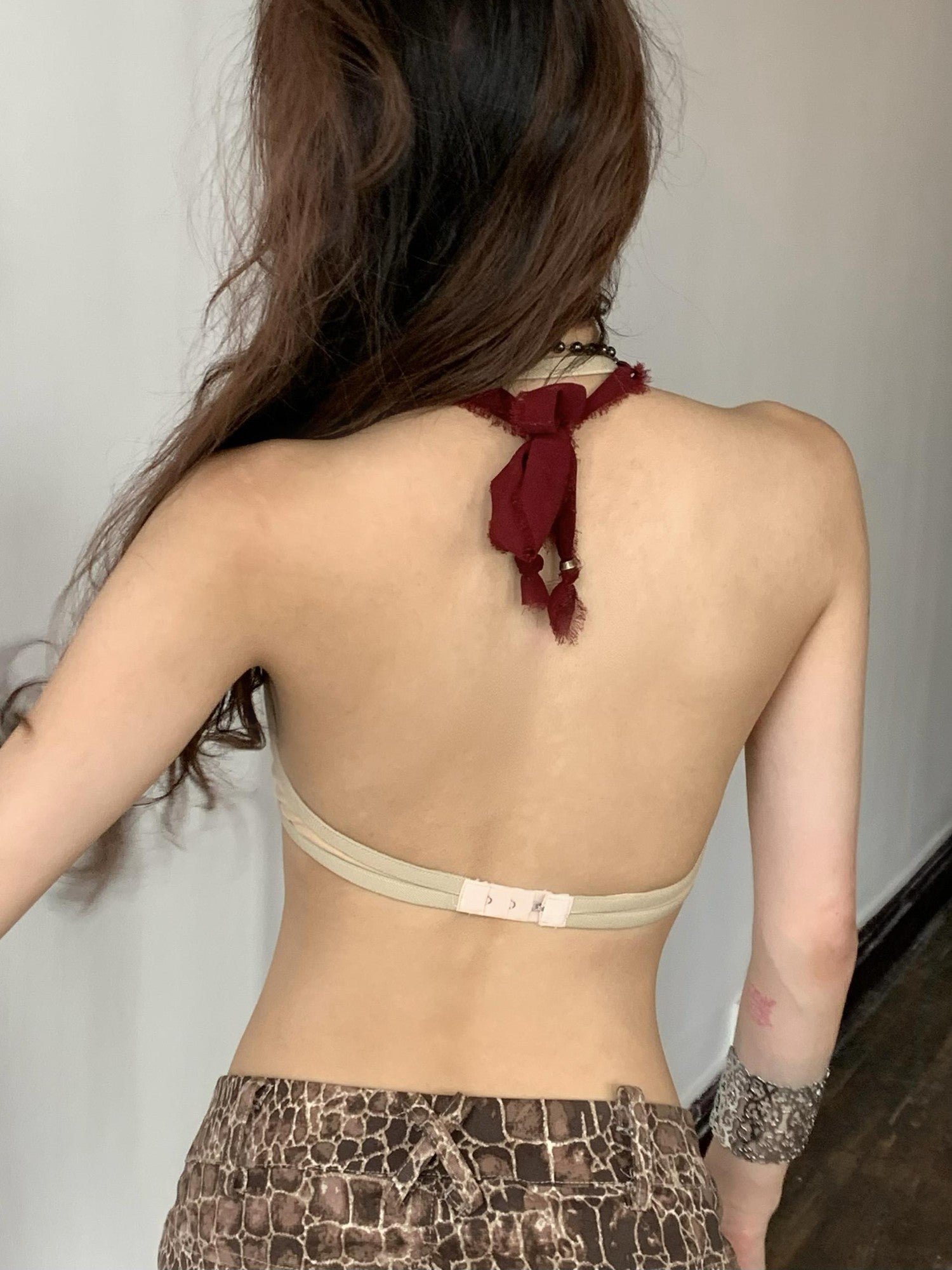 Chipchipshop Minimalist Black Halter No Pad No Wire Invisible Women&