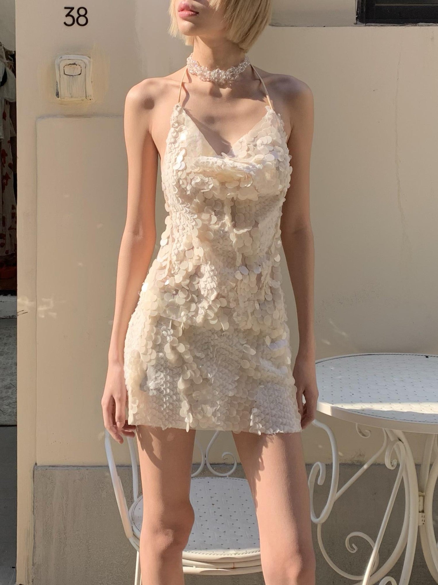 Chipchipshop Nude Mermaid Sequins Low Waist H Line Women&