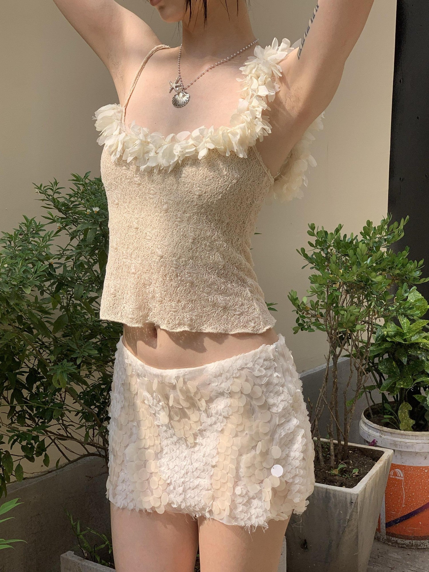 Chipchipshop Nude Mermaid Sequins Low Waist H Line Women&