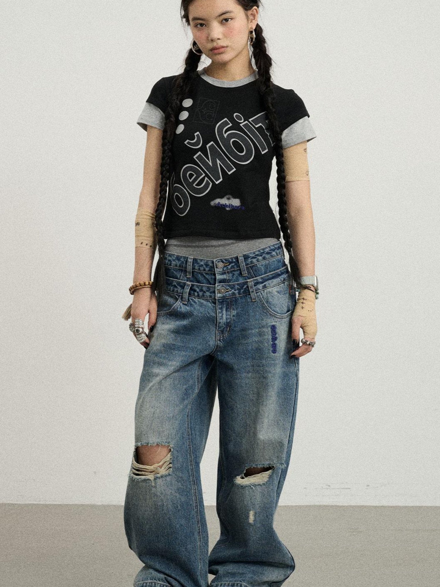 Achihara Christmas Eve Printed Short Sleeve T-Shirt