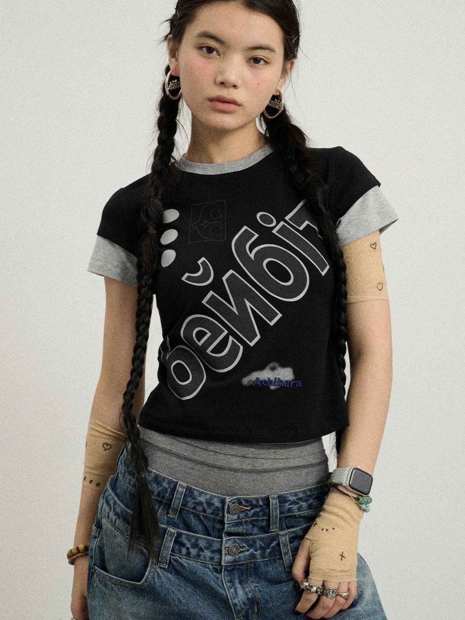 Achihara Christmas Eve Printed Short Sleeve T-Shirt