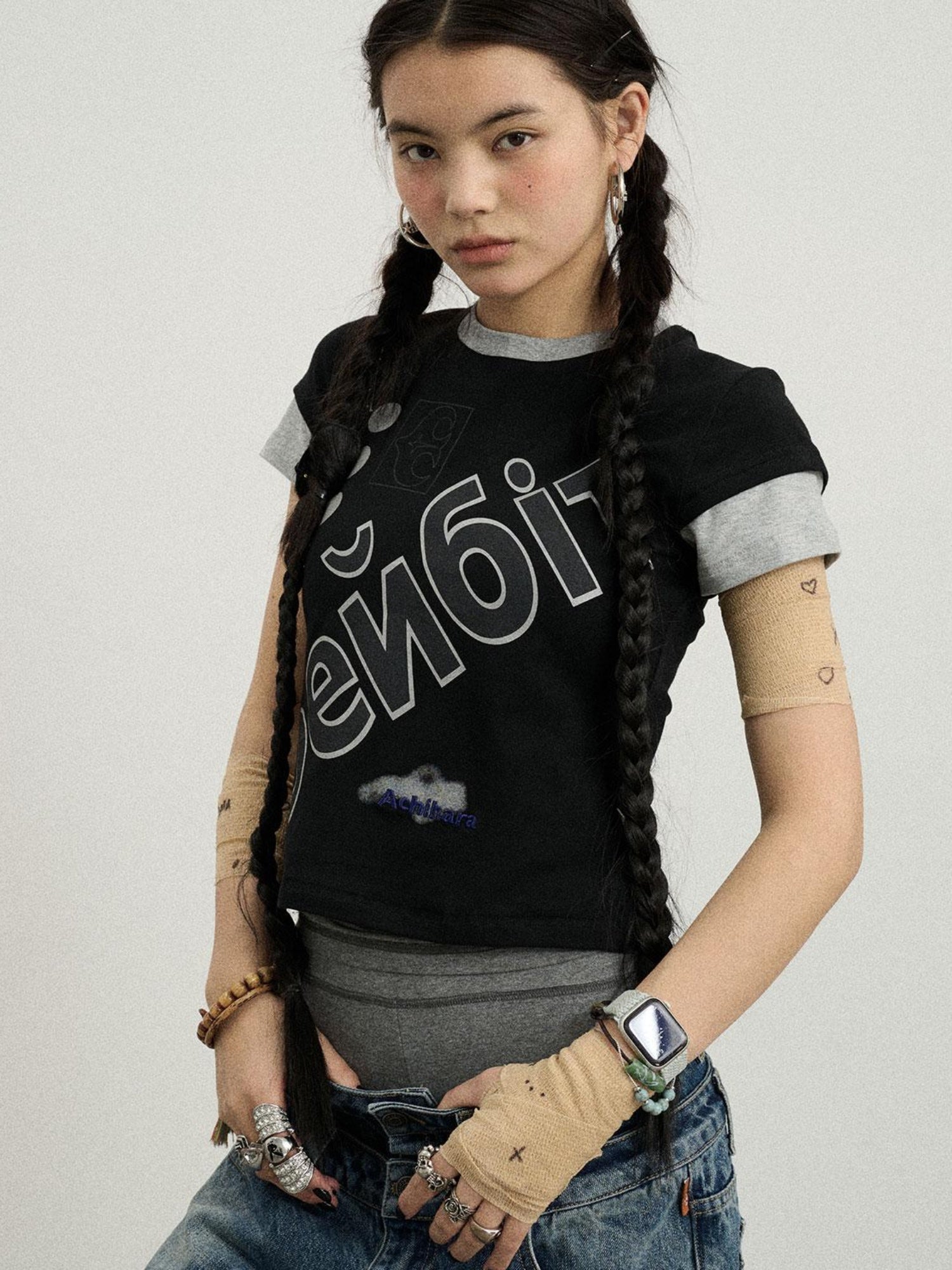 Achihara Christmas Eve Printed Short Sleeve T-Shirt