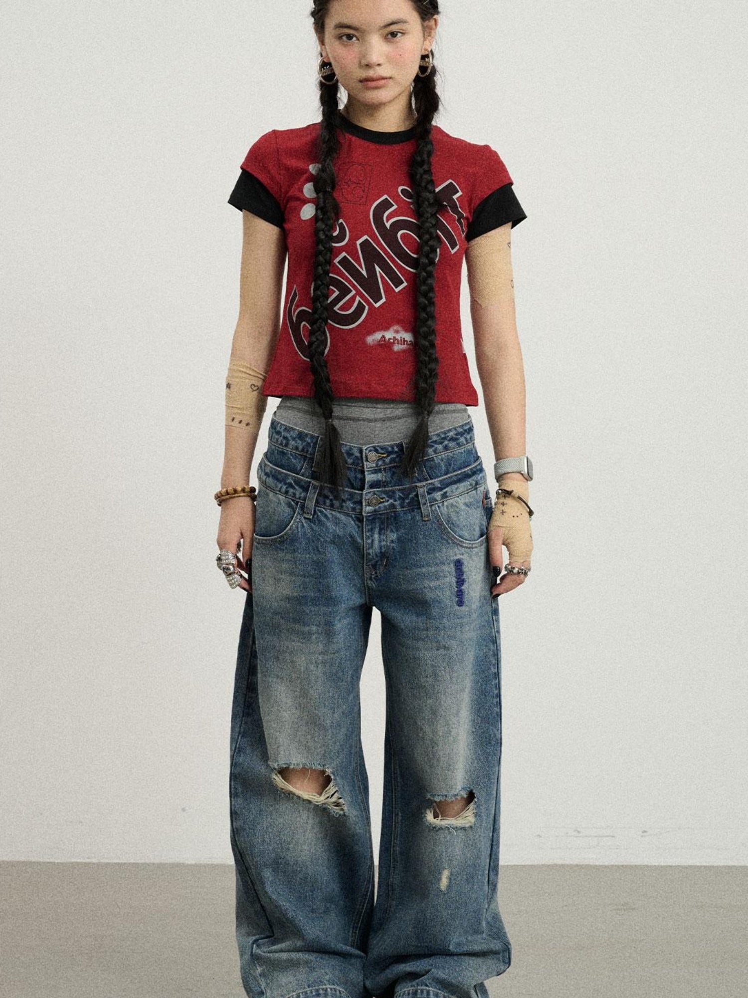 Achihara Christmas Eve Printed Short Sleeve T-Shirt