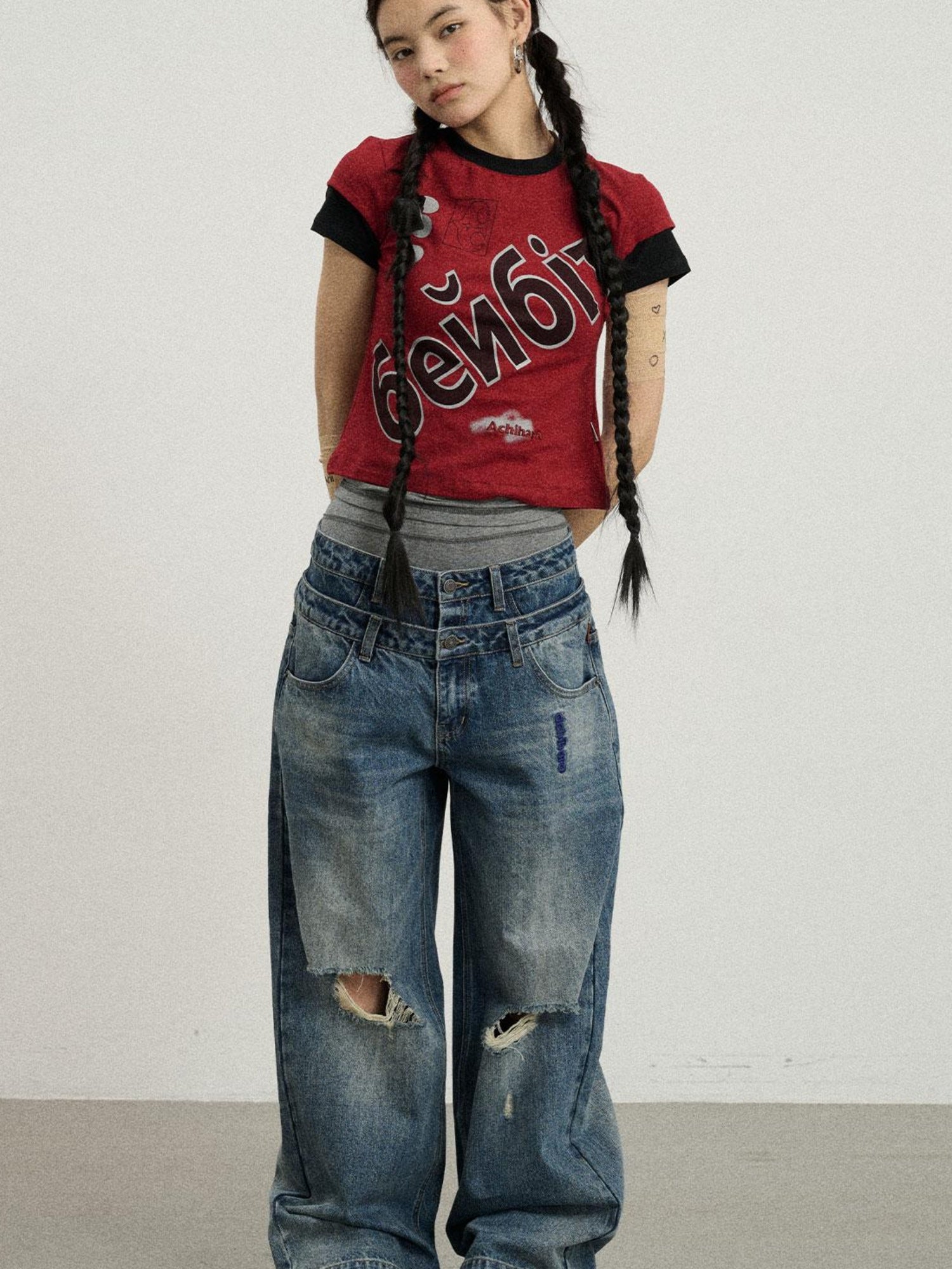 Achihara Christmas Eve Printed Short Sleeve T-Shirt
