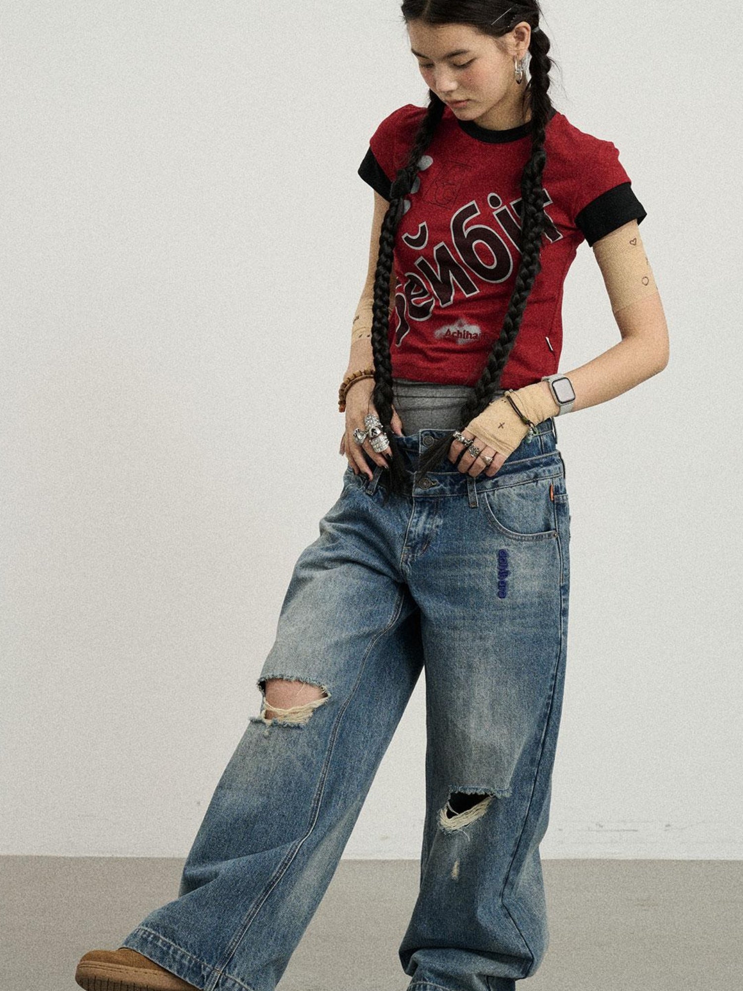 Achihara Christmas Eve Printed Short Sleeve T-Shirt