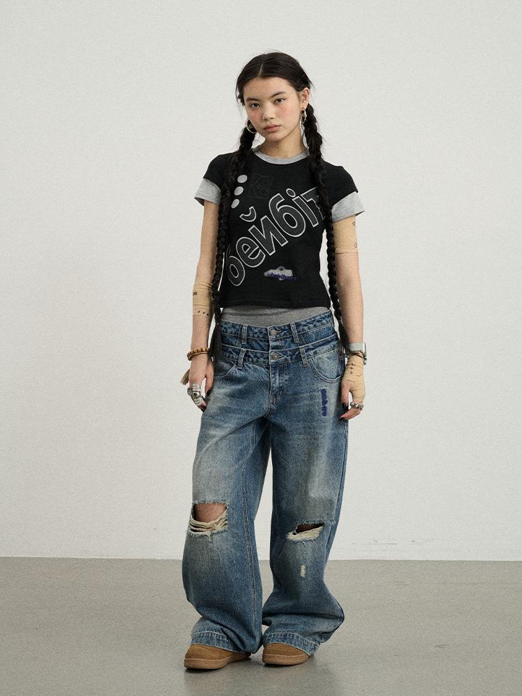 Achihara Christmas Eve Printed Short Sleeve T-Shirt