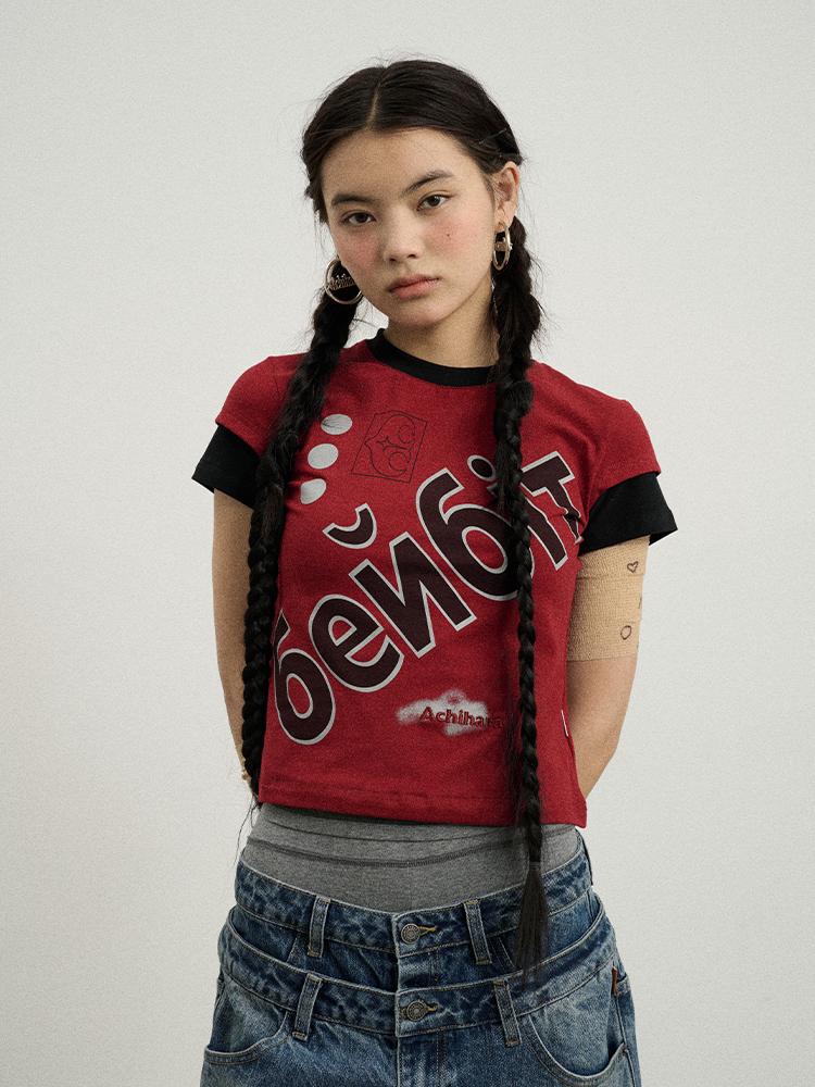 Achihara Christmas Eve Printed Short Sleeve T-Shirt