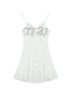Breton Camellia Lace Slip Dress V Neck T Shirt Long Sleeve