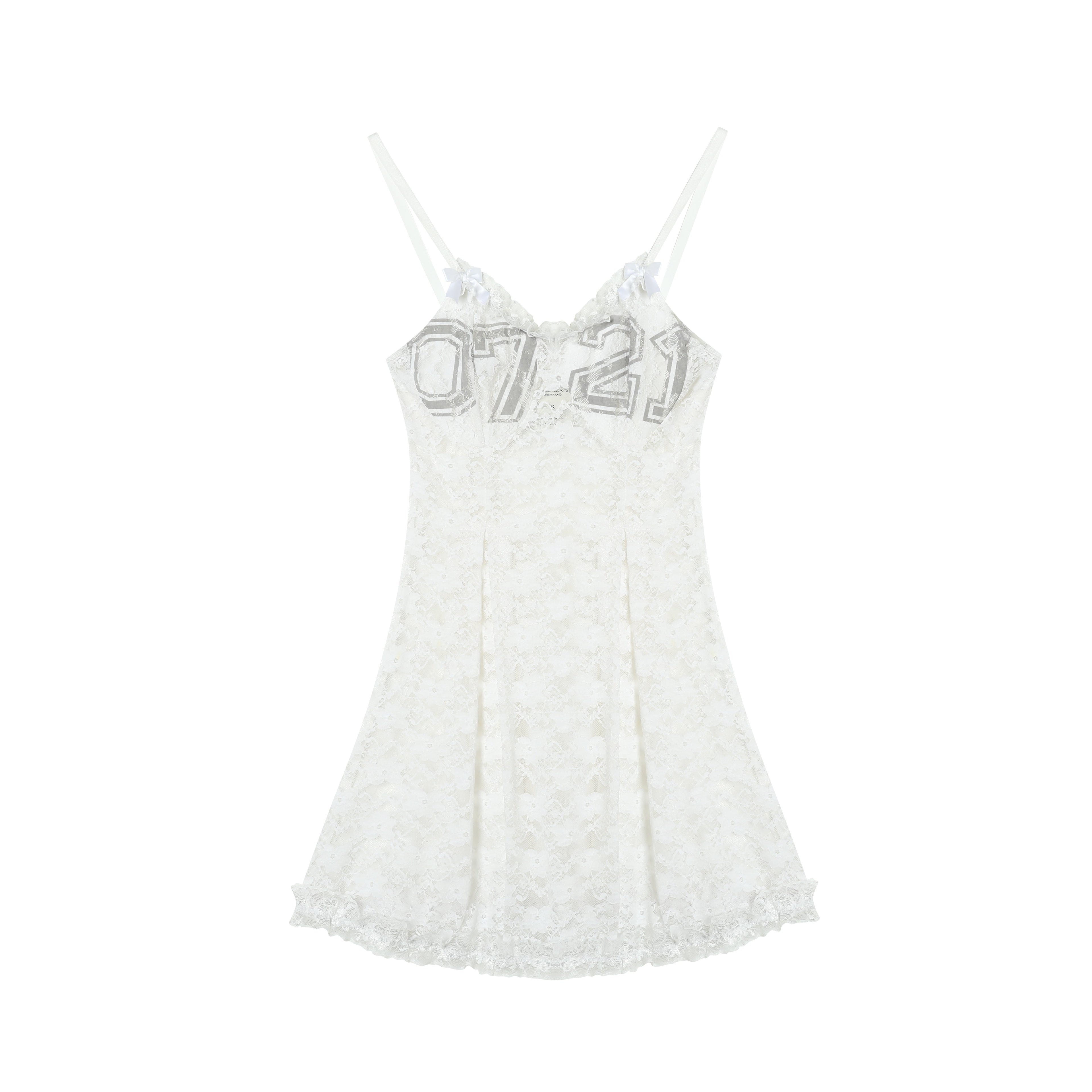 Achihara Breton Camellia Lace Slip Dress V Neck T Shirt Long Sleeve
