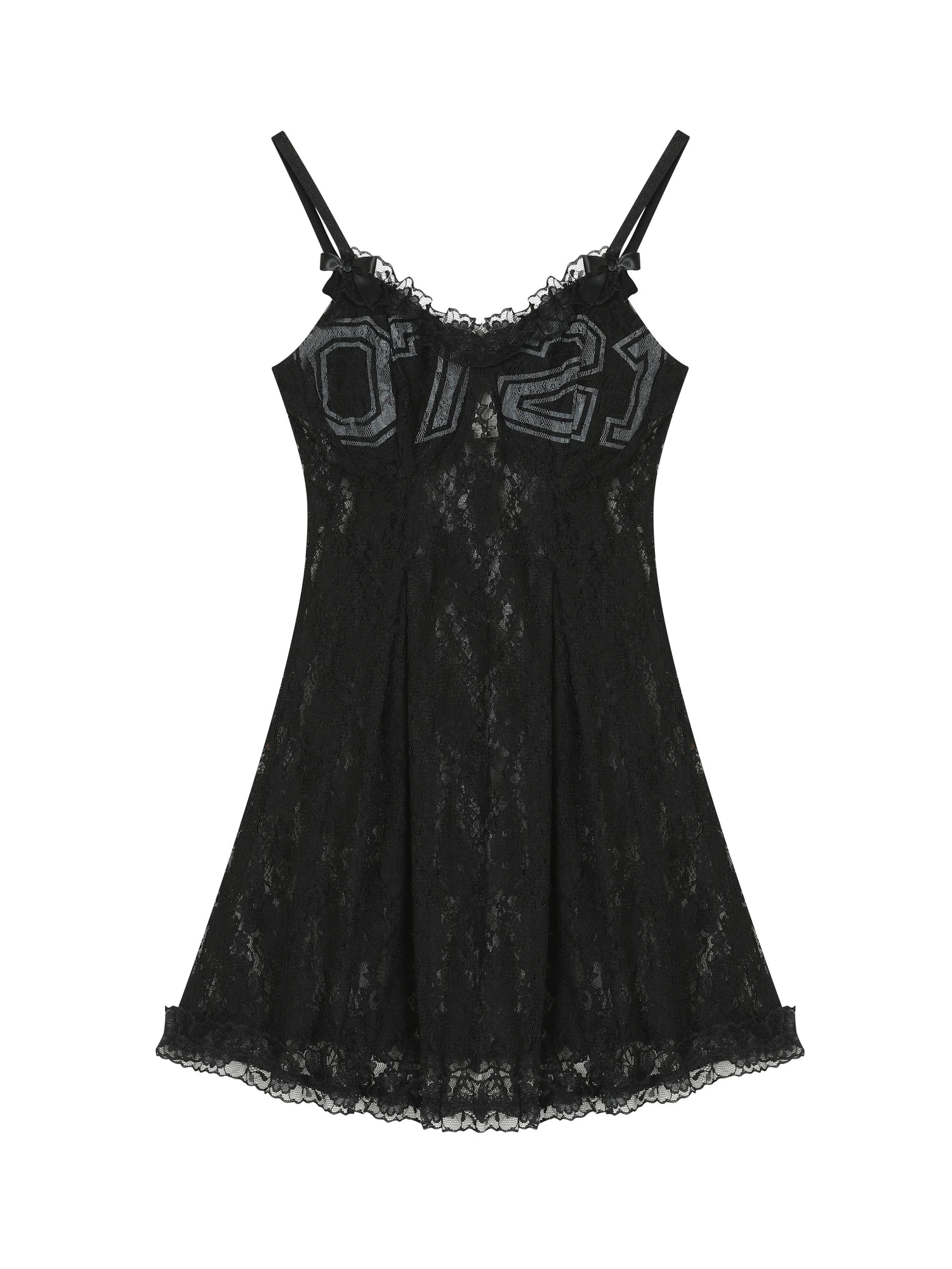 Breton Camellia Lace Slip Dress V Neck T Shirt Long Sleeve
