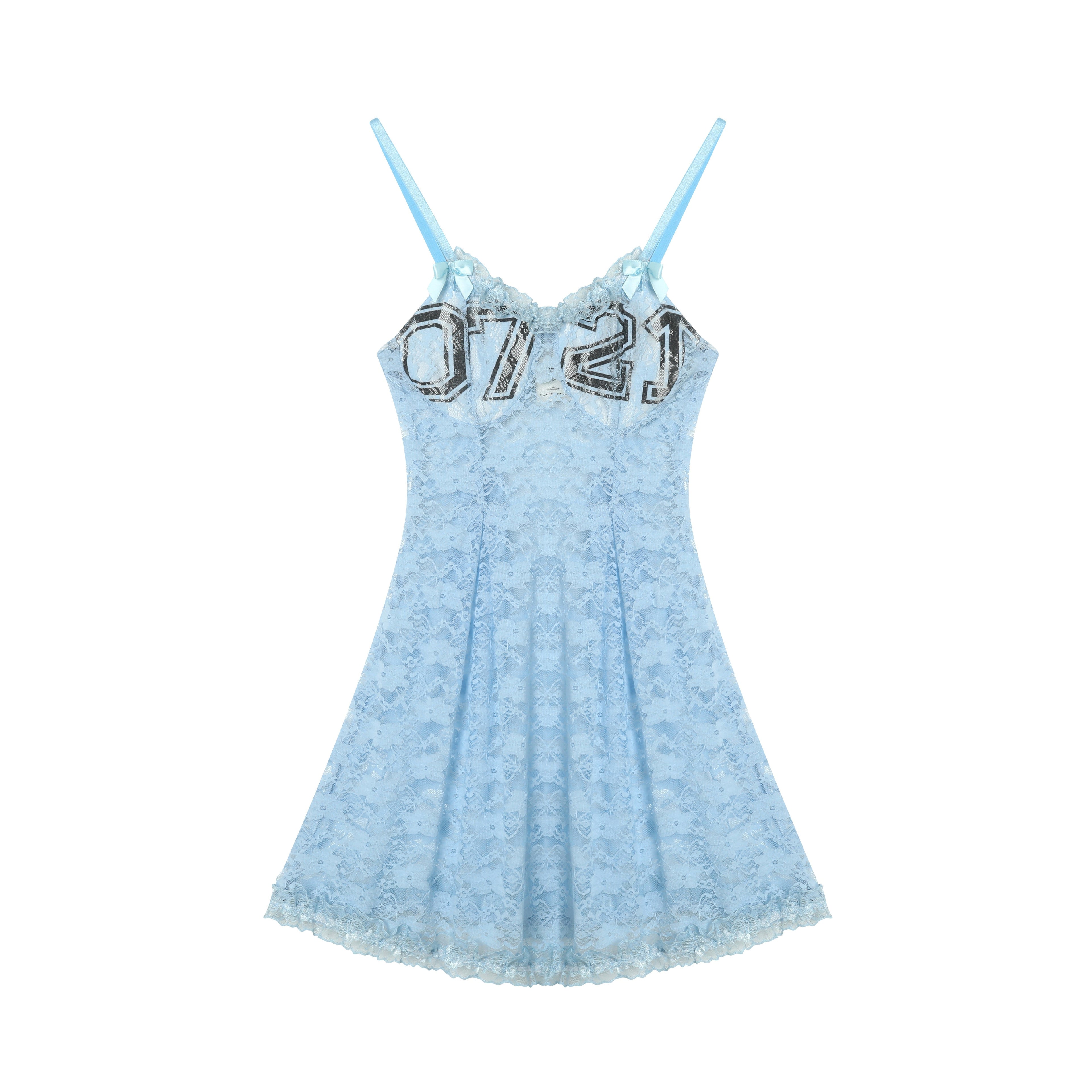 Achihara Breton Camellia Lace Slip Dress V Neck T Shirt Long Sleeve