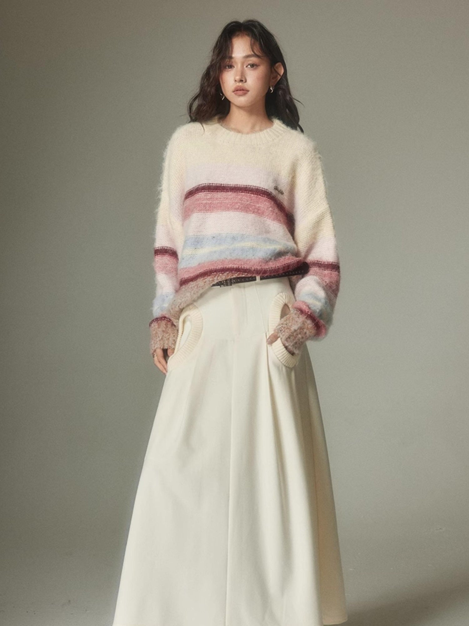 DIDDI MODA Circle Pocket A Line Maxi Skirt