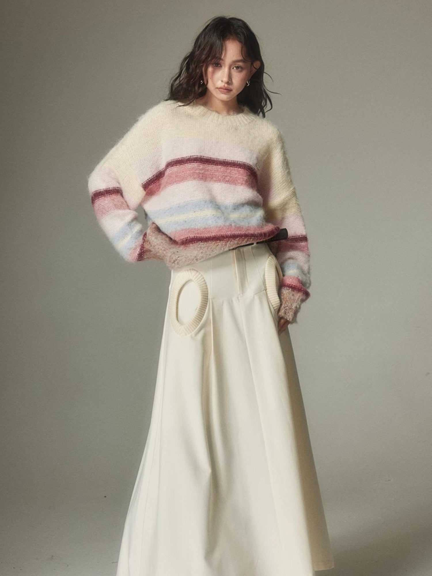 DIDDI MODA Circle Pocket A Line Maxi Skirt