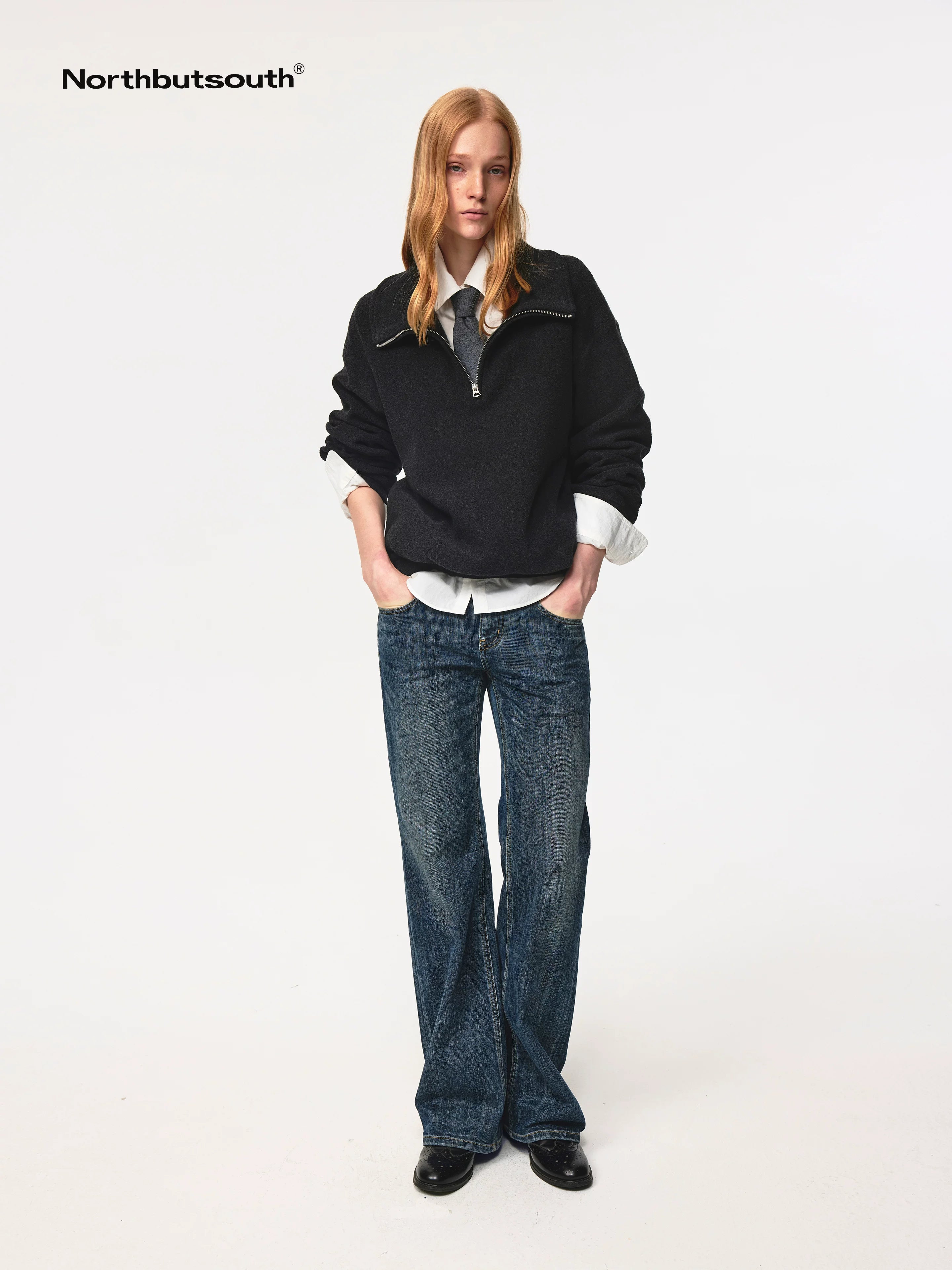 Classic Half Zip Pullover With Pockets