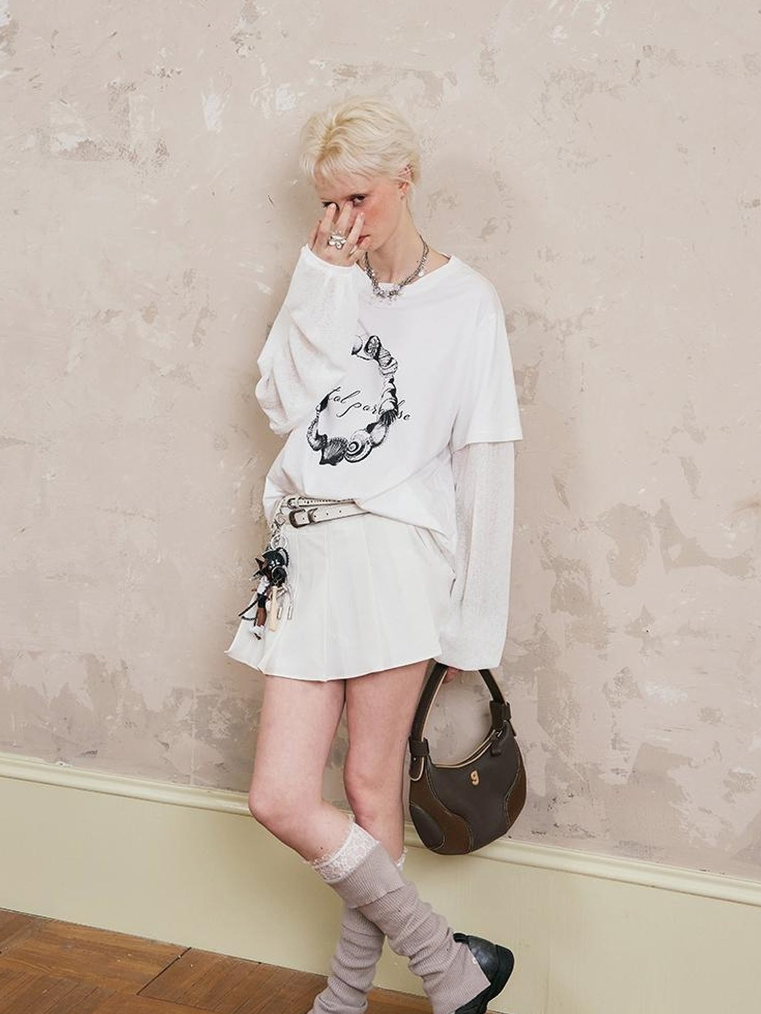 DIDDI MODA Classic Pleated Midi Skirt With Flowy Layered Design