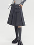 DIDDI MODA Classic Varsity Pleated Skirt With Dual Belts