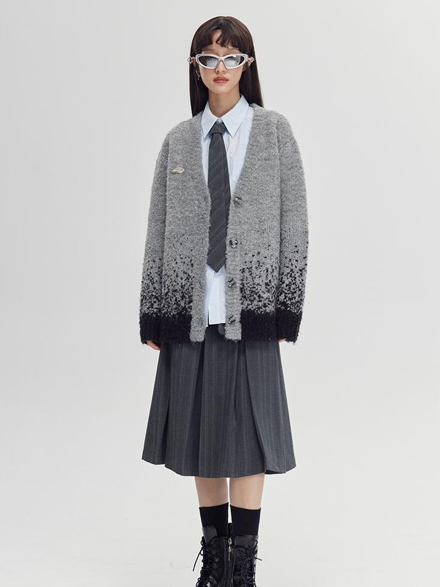 DIDDI MODA Classic Varsity Pleated Skirt With Dual Belts