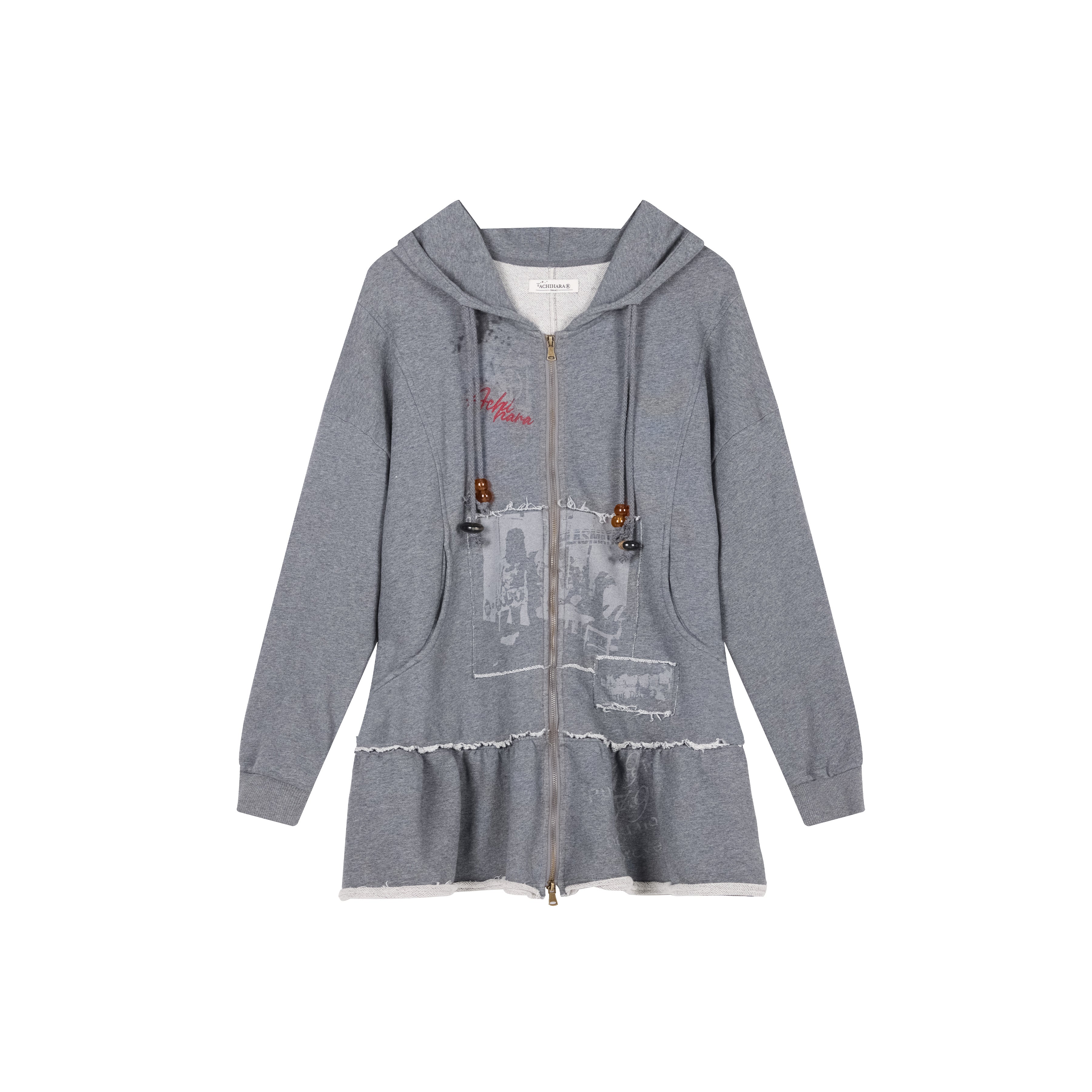 Achihara Plasmatics Punk Band Distressed Cropped Hoodie Dress