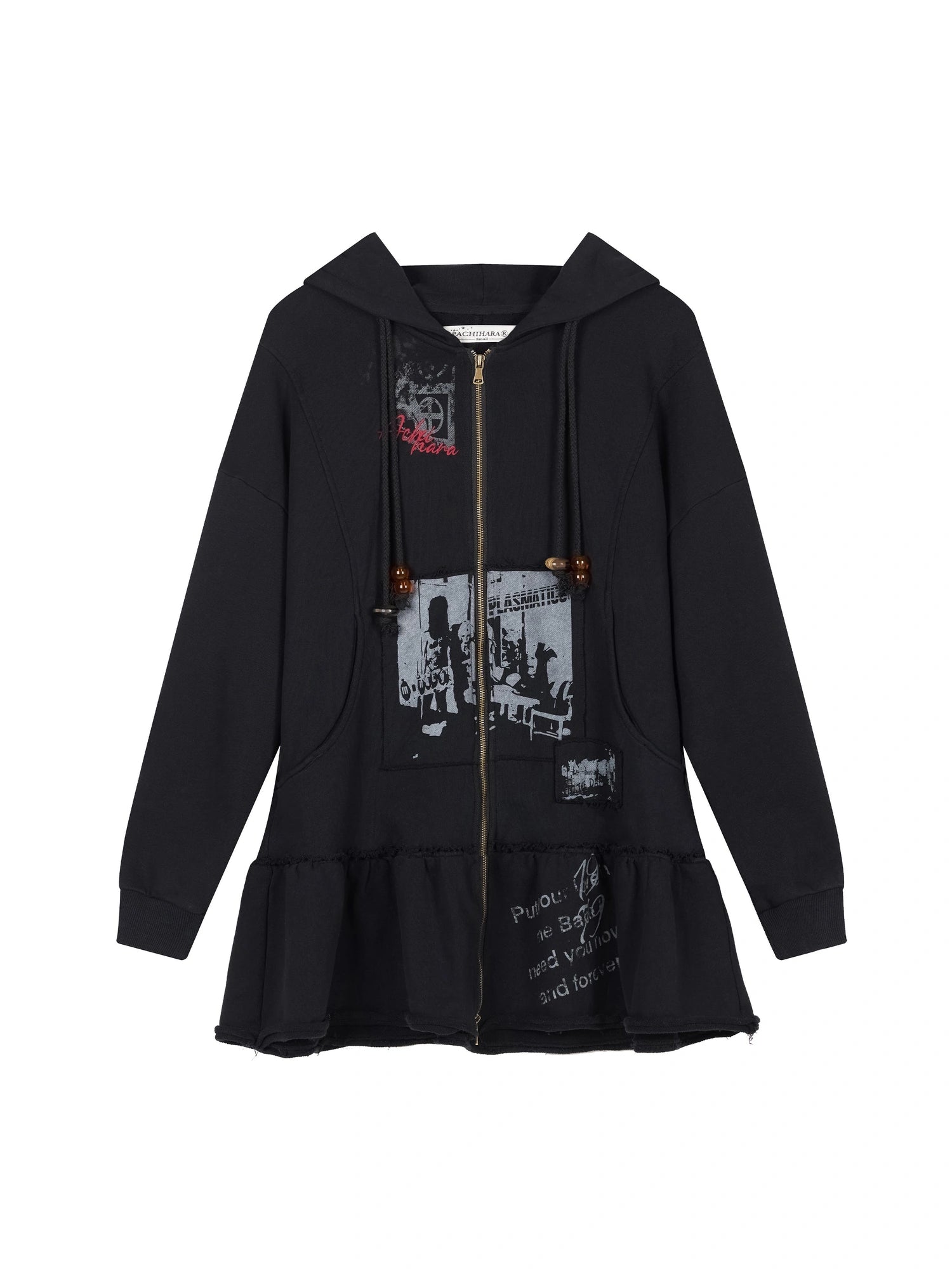 Plasmatics Punk Band Distressed Cropped Hoodie Dress