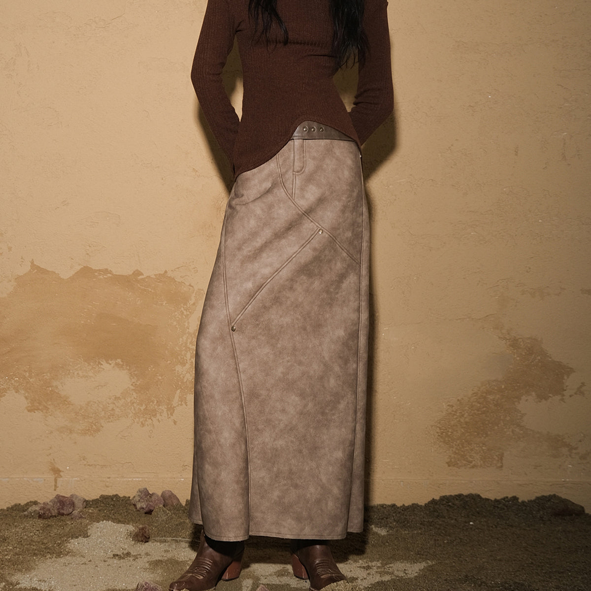 UpdateNN NORTH NODE Astro Inspired Faux Fur Skirt