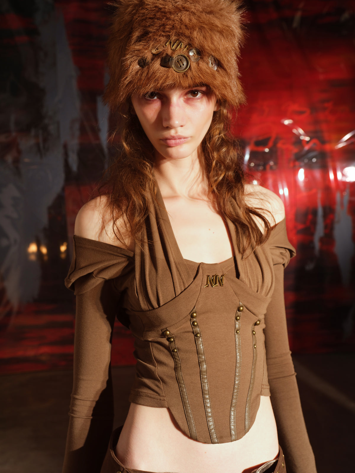 UpdateNN NORTH NODE Multi Textured Gemini Bustier Top