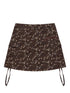 Chocolate Floral A-Line Utility Mini Skirt